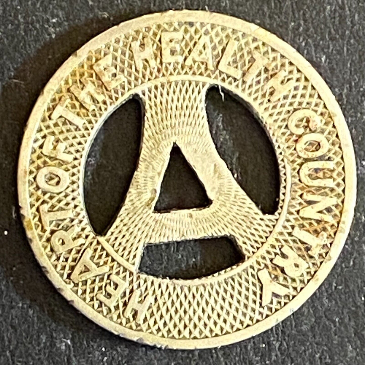 Albuquerque Bus Co. "Health Country" Transit Token 16mm VGC Hanging "A" (#14)