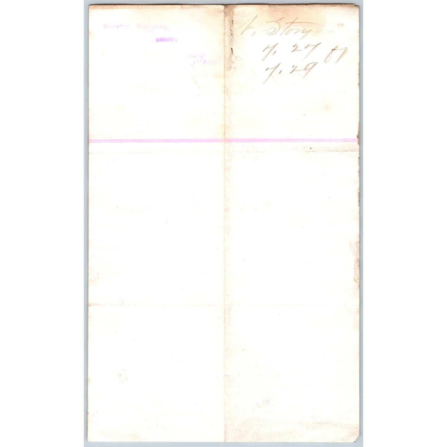 Nelson Story, Banker Bozeman, MT 1881 Statement / Billhead to Henry Elling*