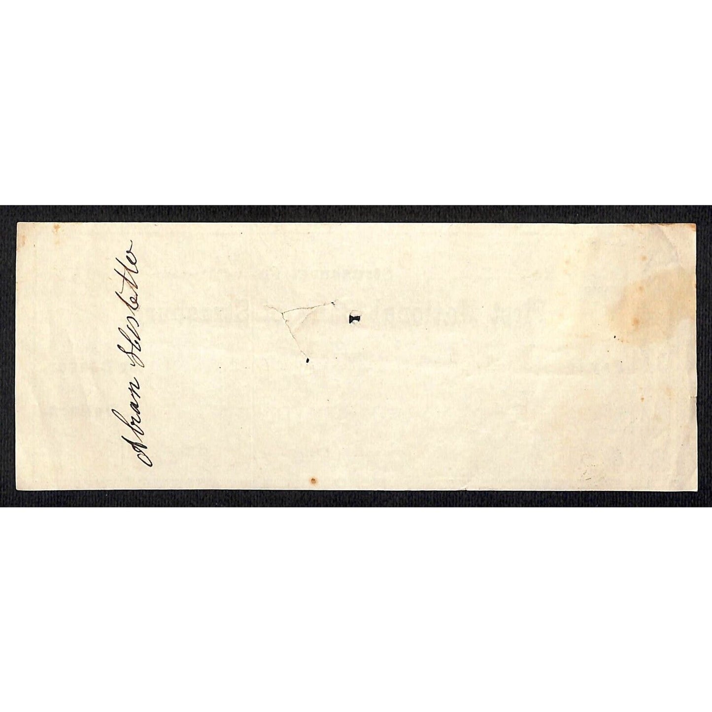 First National Bank of Strasburg, PA Abraham Hostetler 1880 Bank Check