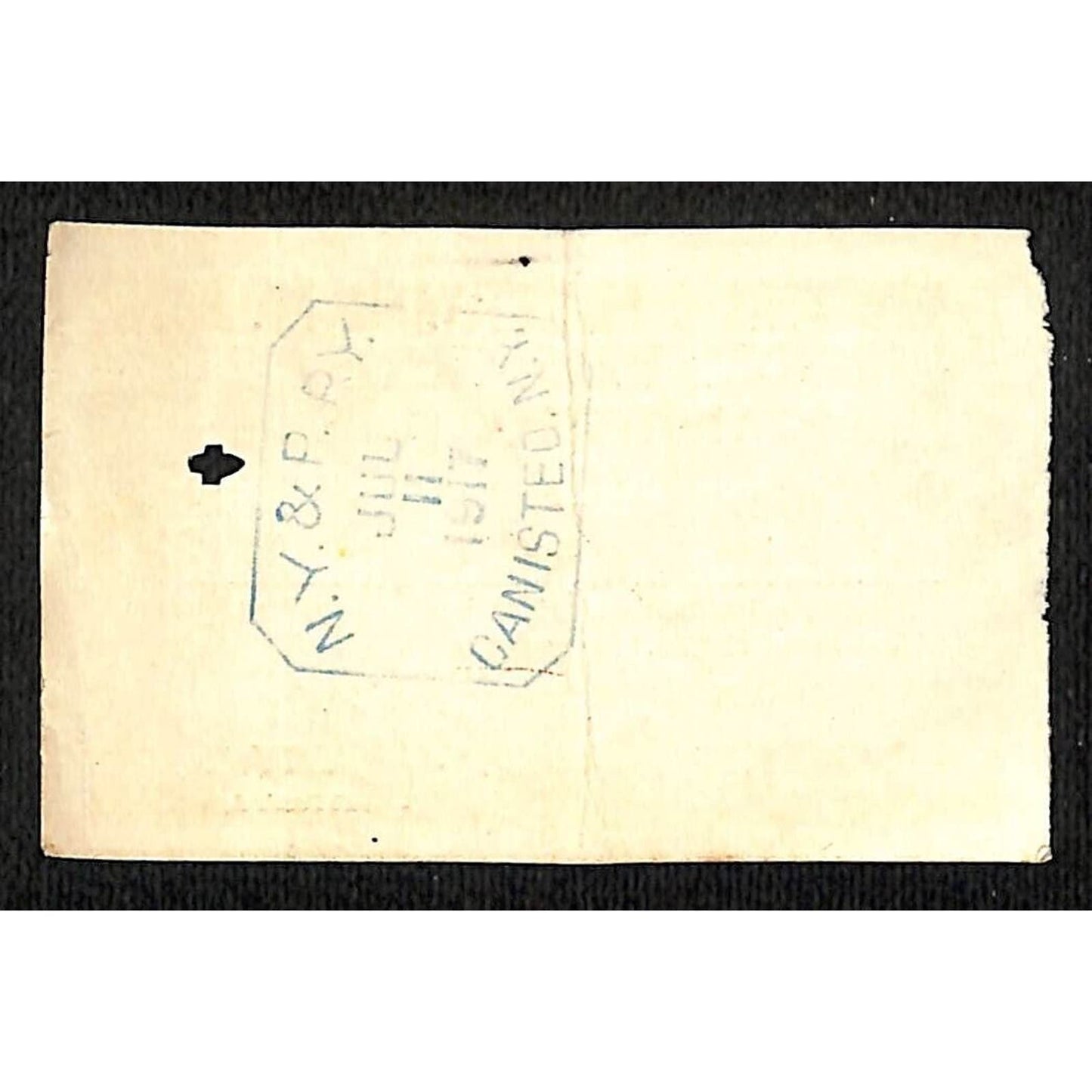 New York & Pennsylvania Railroad RY July 11 1917 Greenwood 1/2 Fare Ticket #5225