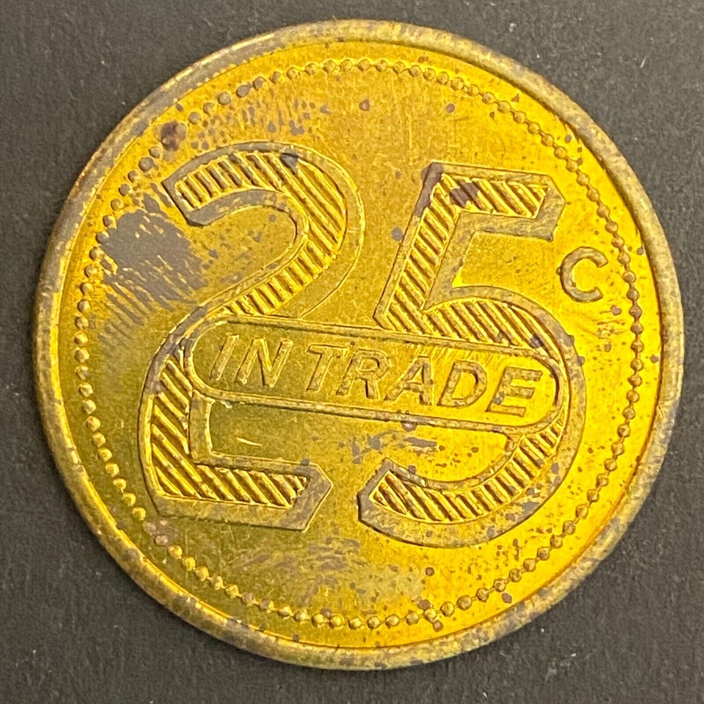 Fort Polk NCO Open Mess G/F 25¢ in Trade Token Brass Louisiana 28mm (#7)