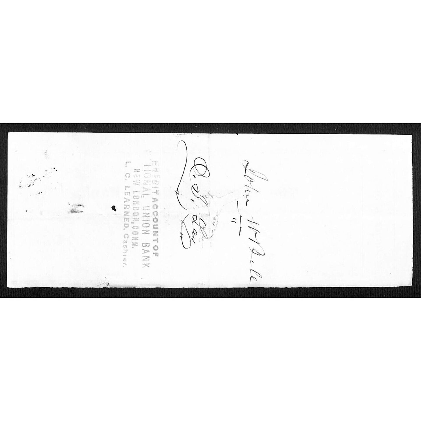 James A. Bill* 1875 Thames National Bank Lyme CT on Rev Stamp Check Stock (#2)