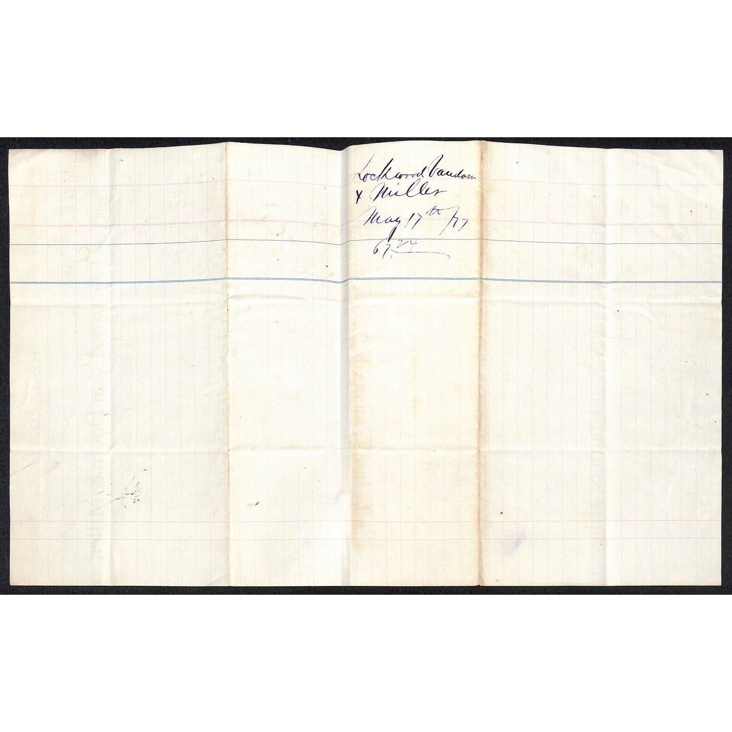 Lockwood, Van Doorn & Miller Hardware Cleveland 1877 Long Billhead VGC