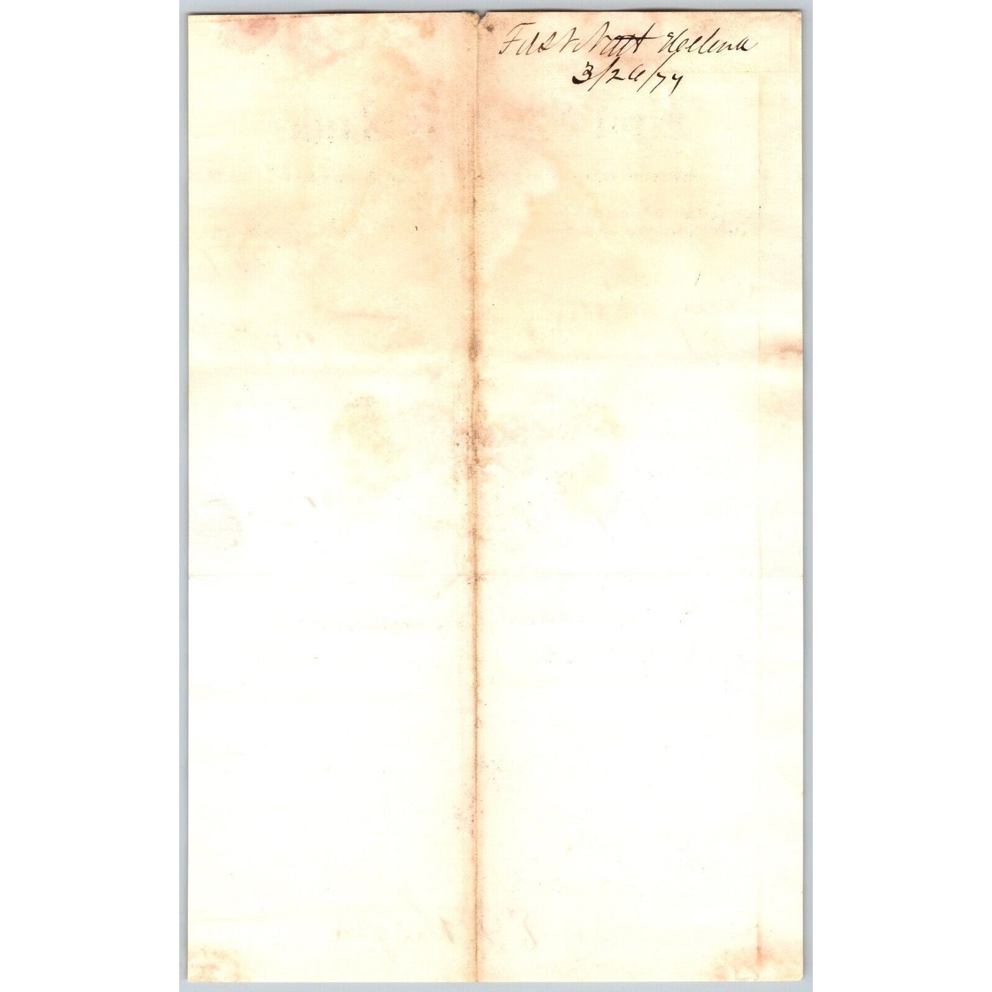 First National Bank Helena, MT 3/23 1877 Payment Advice Henry Elling*