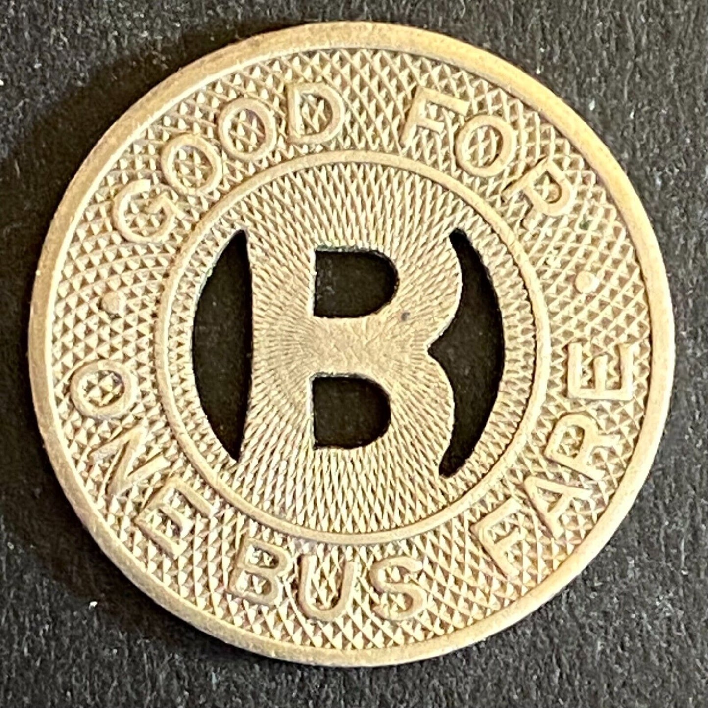 Capitol Bus Line (Bismarck, ND) WM G/F One Bus Fare Transit Token - 20mm