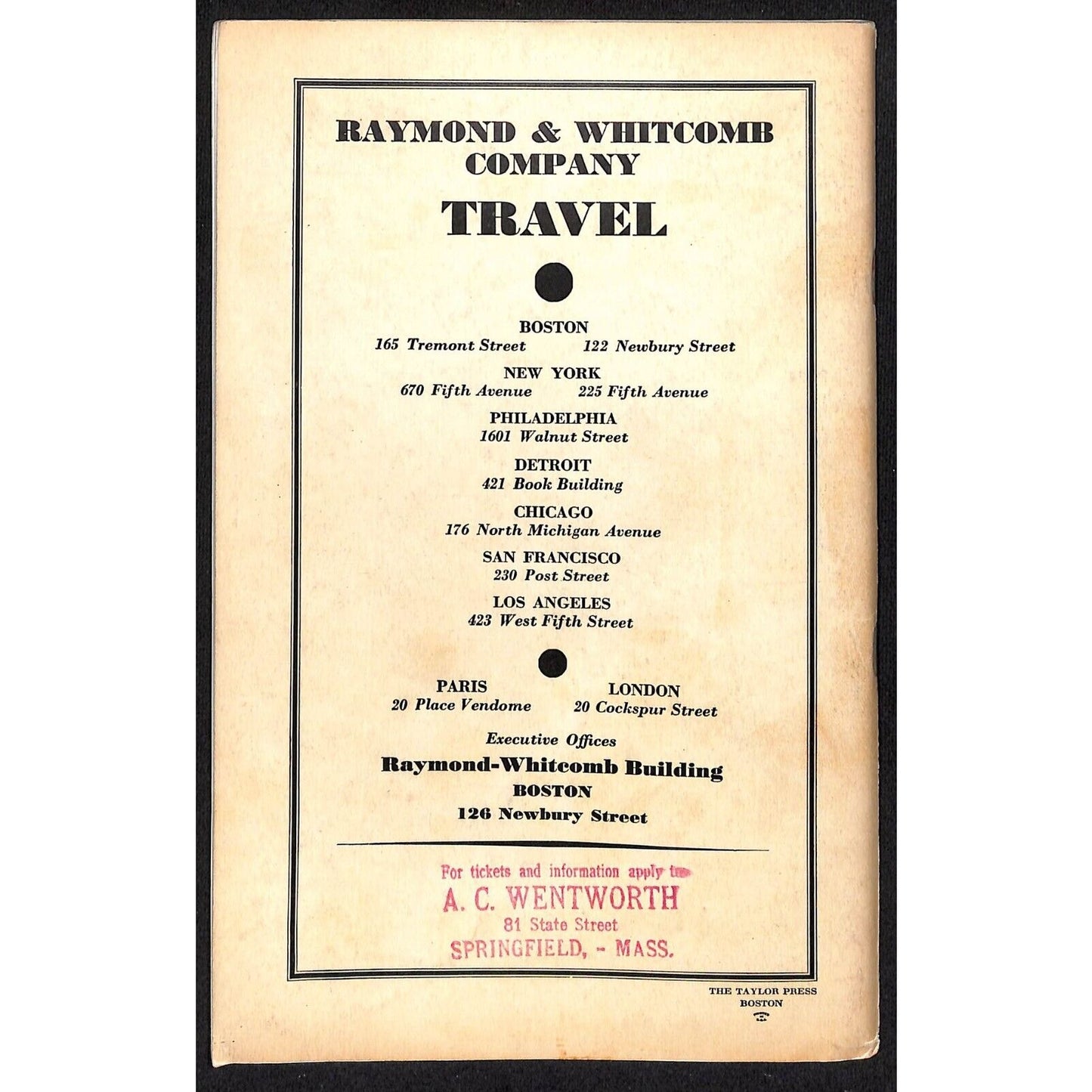 Motoring Abroad Raymond and Whitcomb 1929 "A New Europe" Travel Brochure 55pp