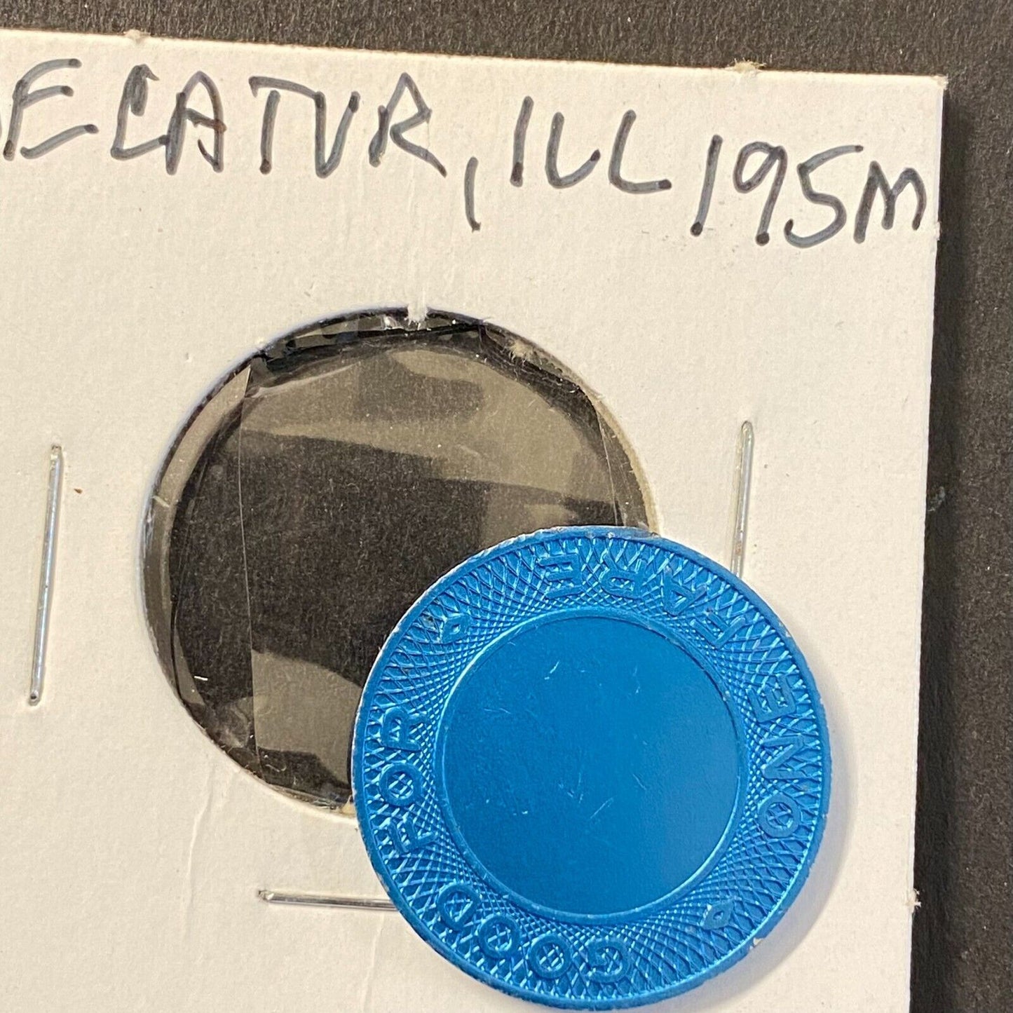 Decatur, IL ? Blue Annodized G/F One Fare Transit / Blank Eagle Token 23mm