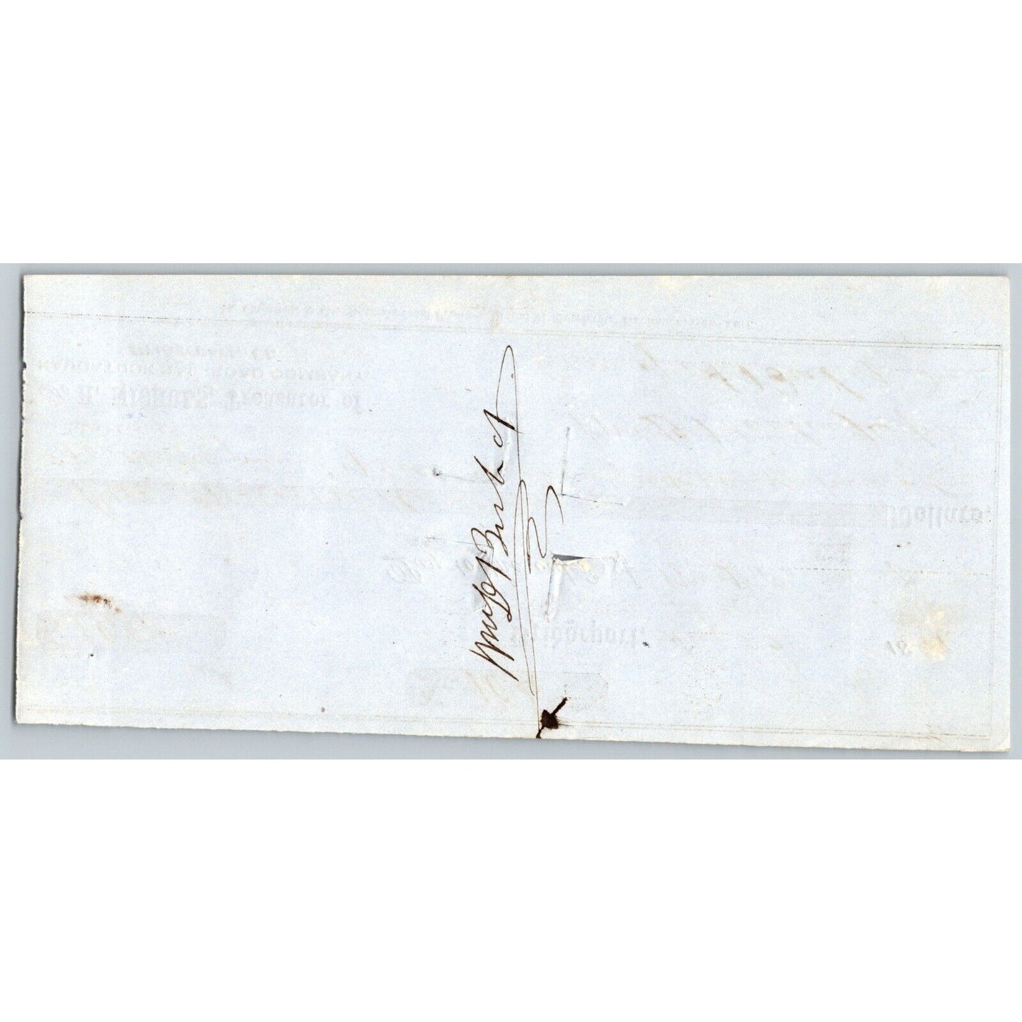 Naugatuck Railroad Co. Bridgeport, CT 1849 Check #105 William D. Bishop Signed