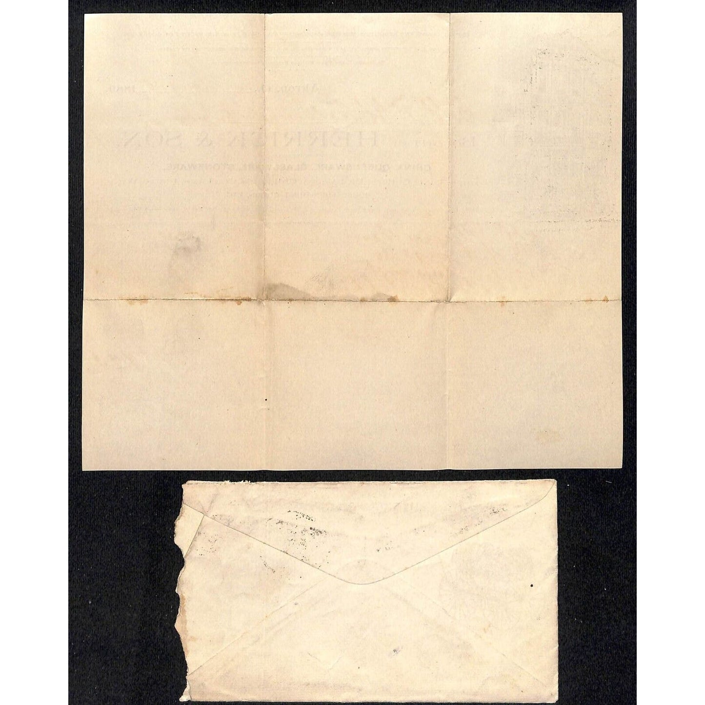 Herrick & Son Akron, OH Whiteleather * N. Georgetown, OH 1889 Billhead & Cover*