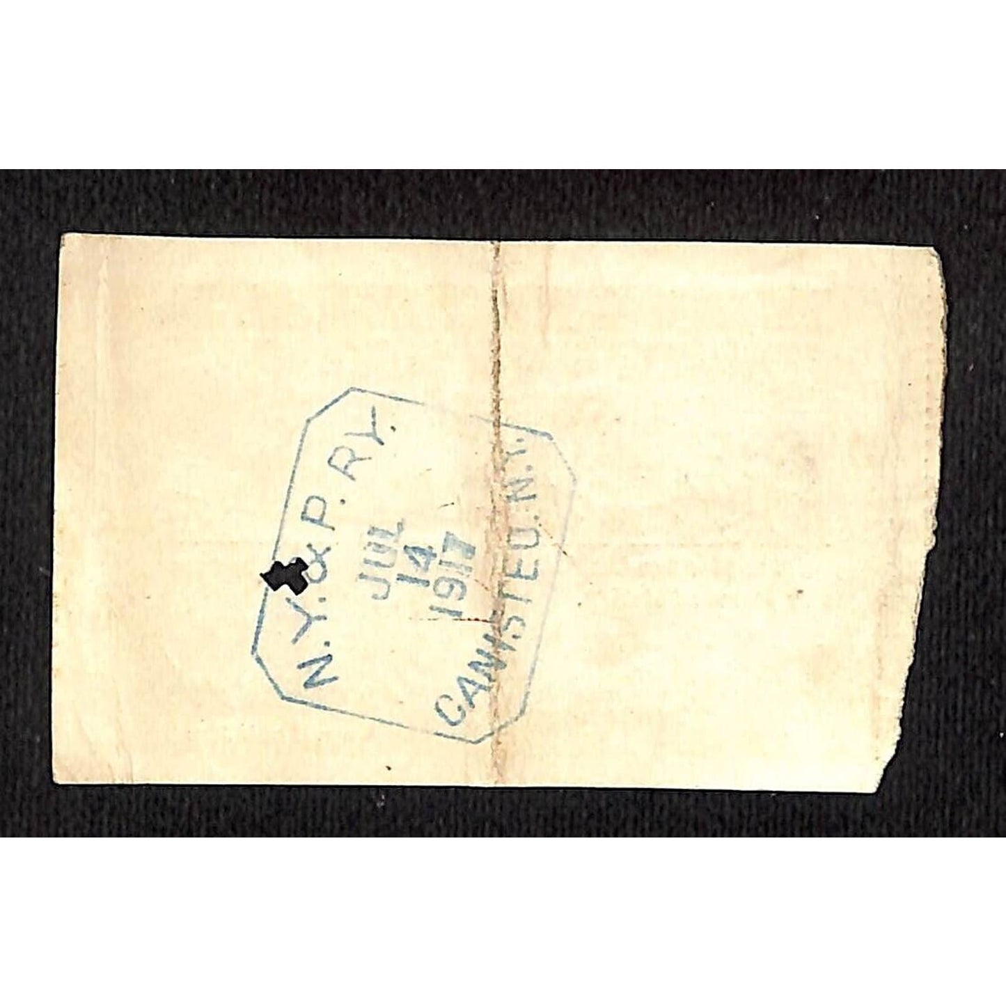 New York & Pennsylvania Railroad RY July 14 1917 Genesee 1/2 Fare Ticket #5229