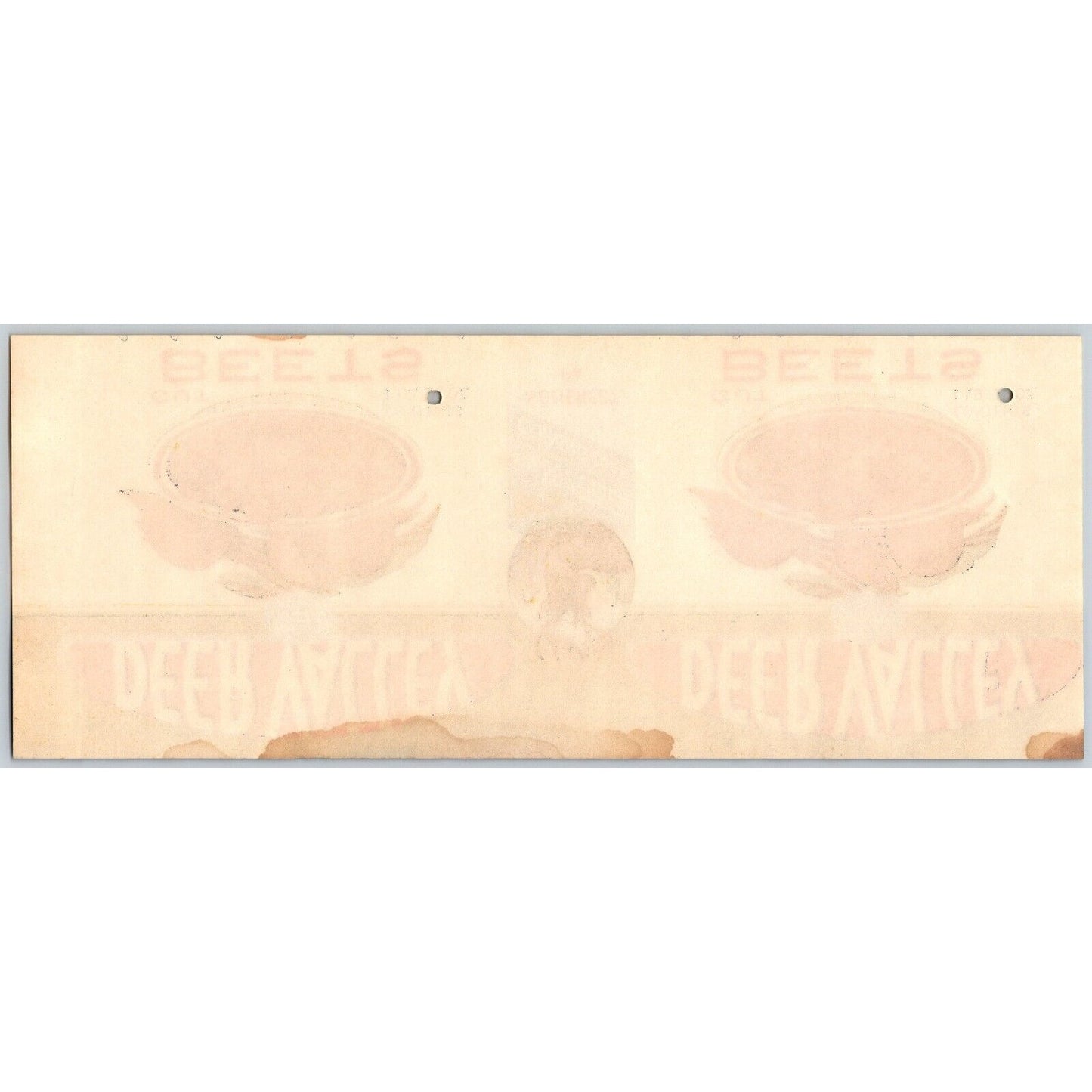 Deer Valley Cut Beets Paper Can Label Somerset, PA Canning c1942 VGC*