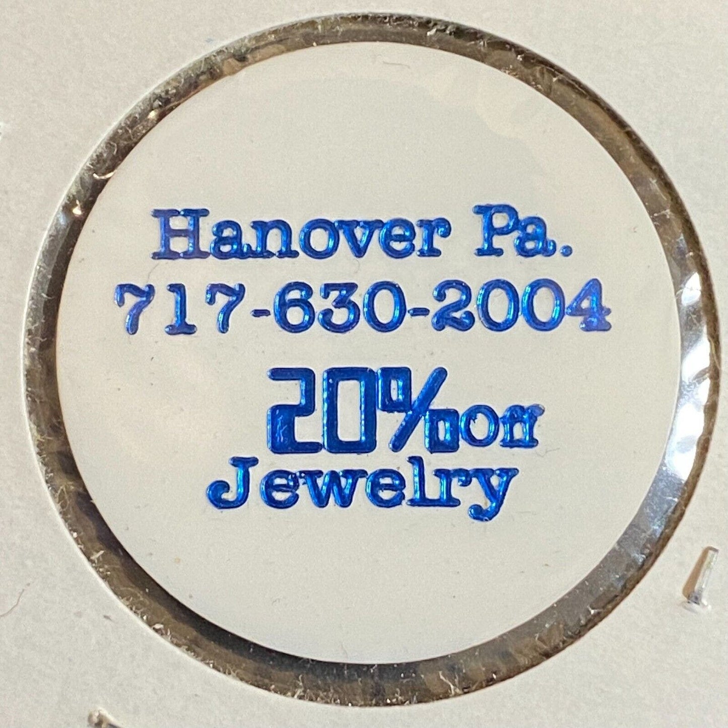 Hanover, PA Moon Walkerz "Tattooz & Piercinz" c2001-08 Plastic "20% Off" Token
