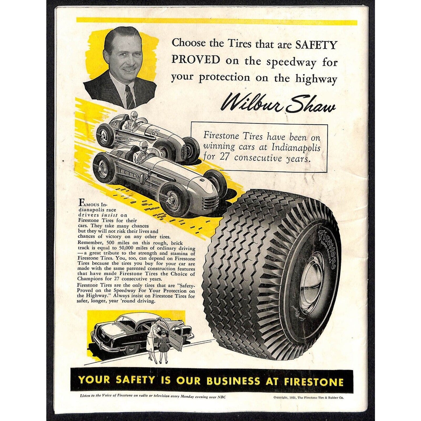1951 Indianapolis 500 Program Racing 92pp 7.8oz
