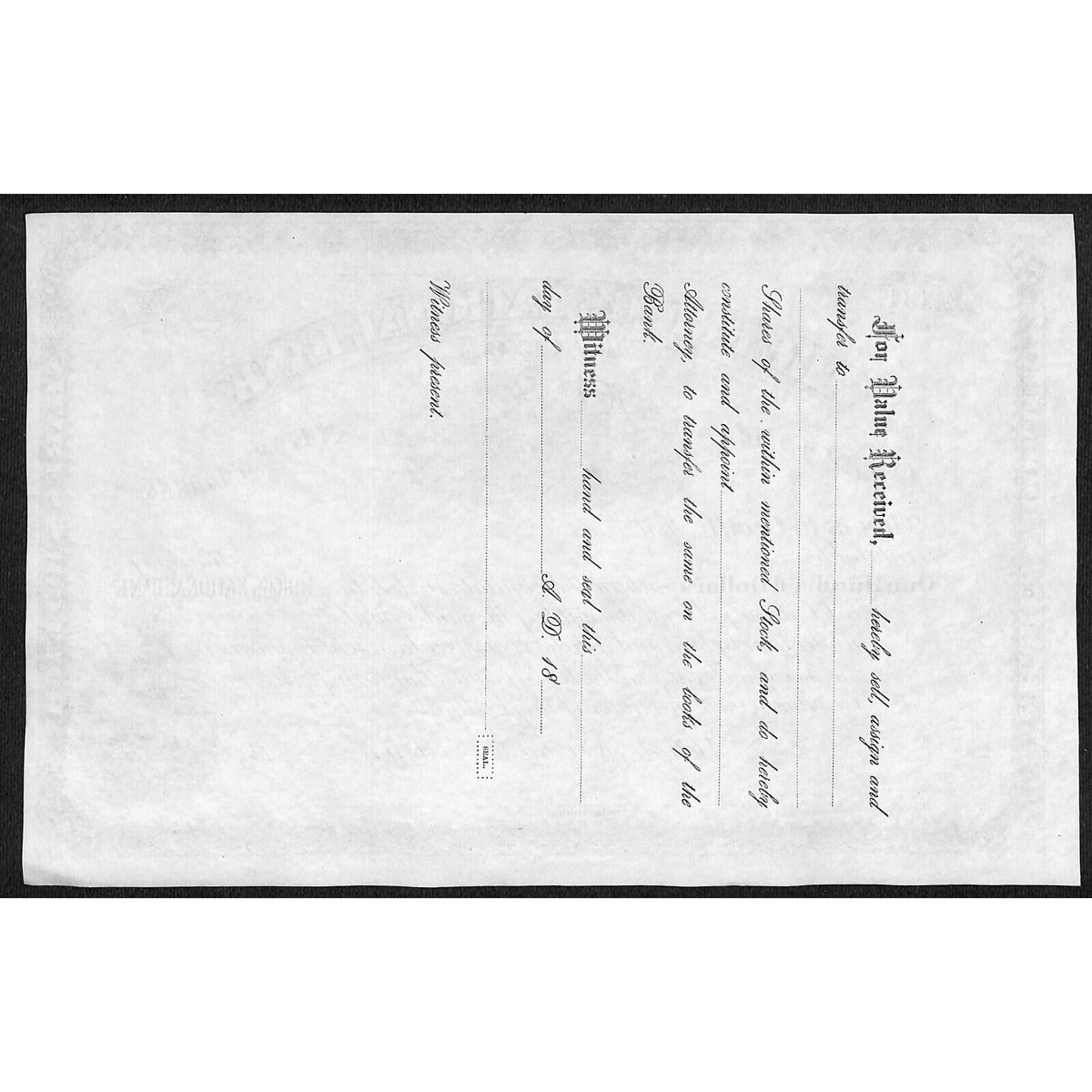 The Briggs National Bank of Clyde NY c1880* Stock Certificate Unissued #134