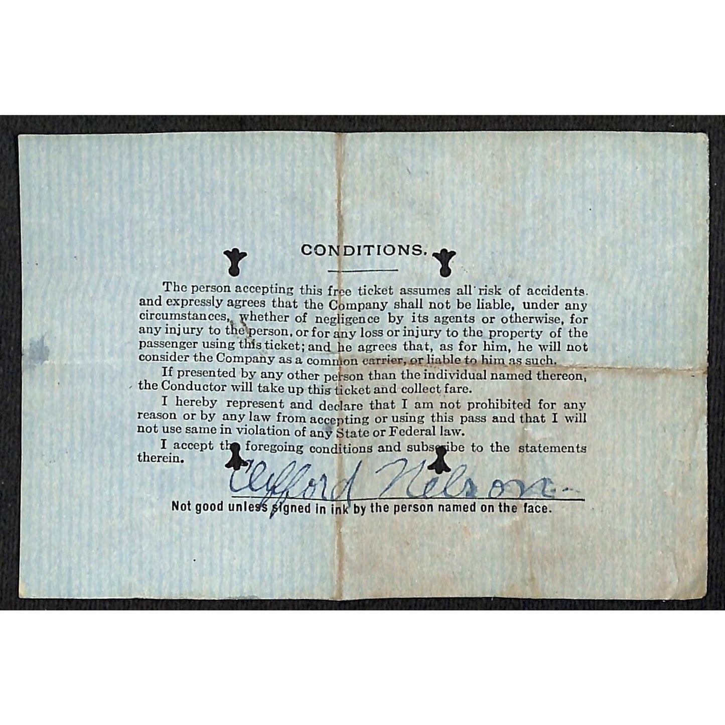 New York & Pennsylvania Railroad NYP June 29 1917 Trip Pass Ticket #1128 Scarce