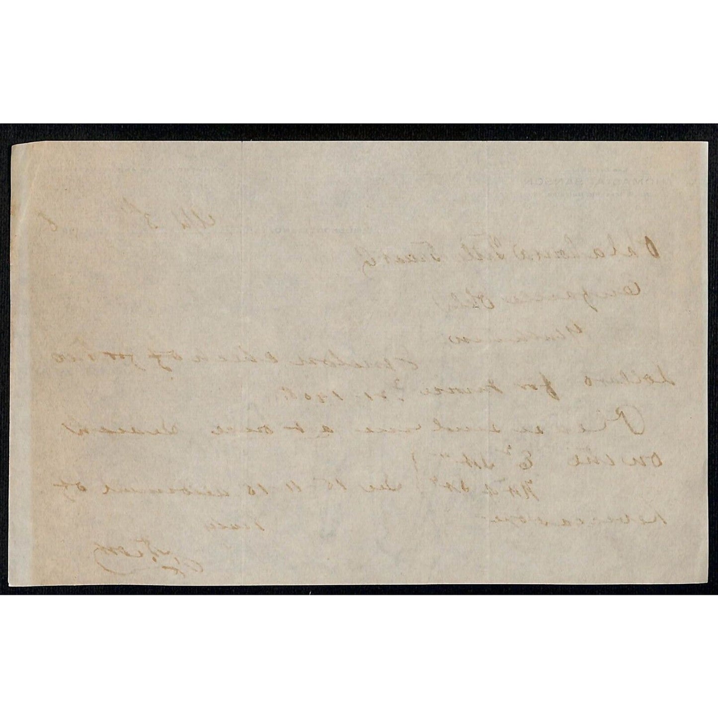 1908 Thomas A. Sanson Lawyer Indian Territory Muskogee, OK ALS Letterhead