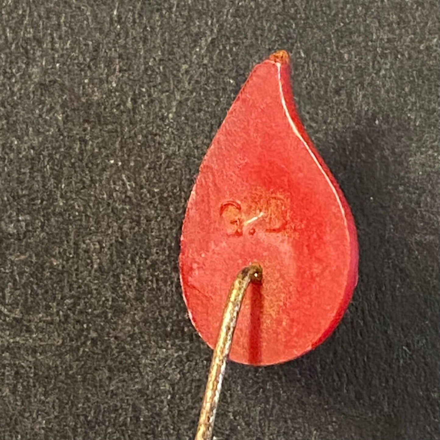 Red Cross "Blood Drop" Plastic? Donor Stick Lapel Hat Pin (10mm x 1 3mm Drop)