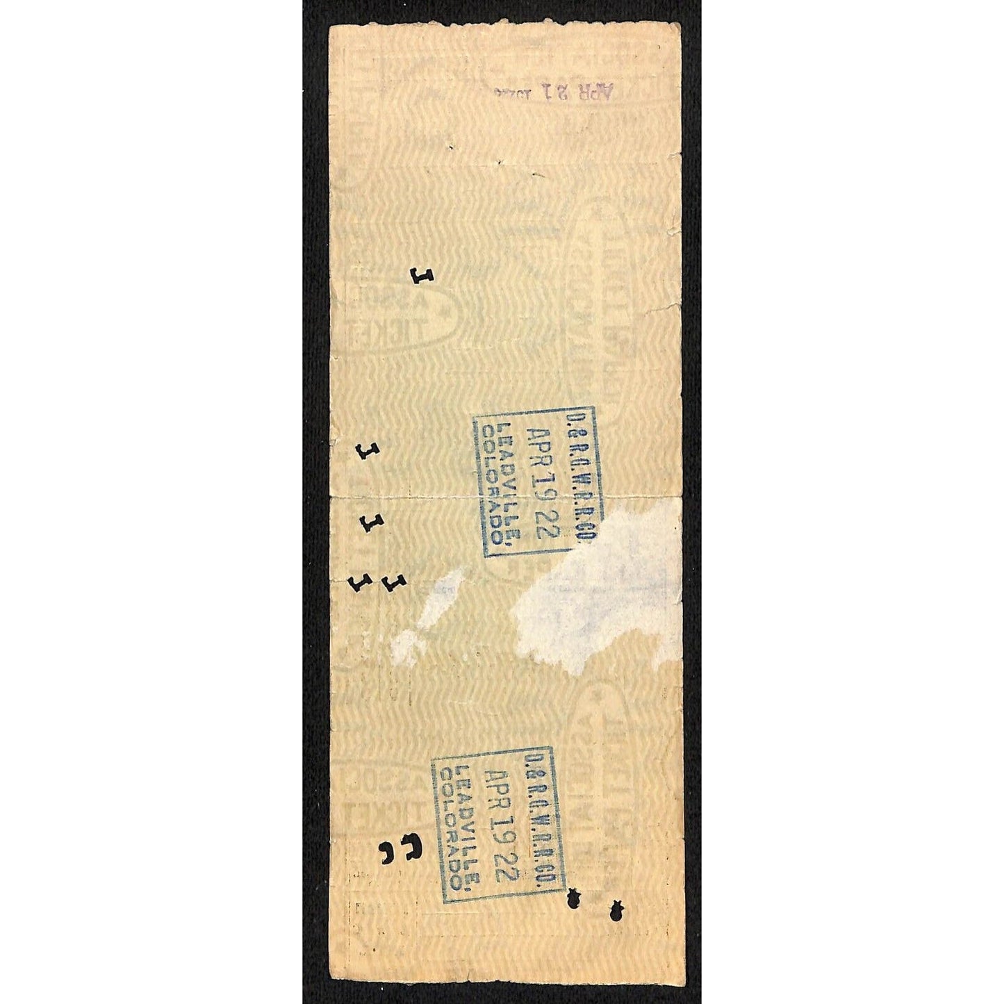 Denver & Rio Grande RR 1922 Ticket Omaha, NE to St. Paul, MN #7241 Scarce