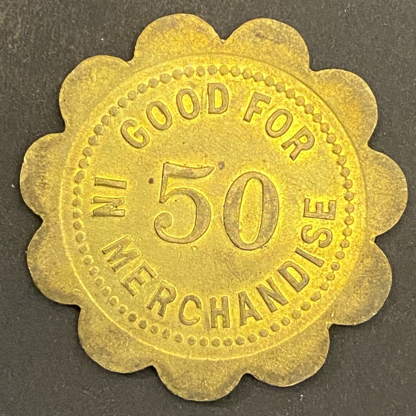 Bye & Company Taswell, IN G/F 50¢ in Merchandise Token 34mm (Gen Store?*) (#3)