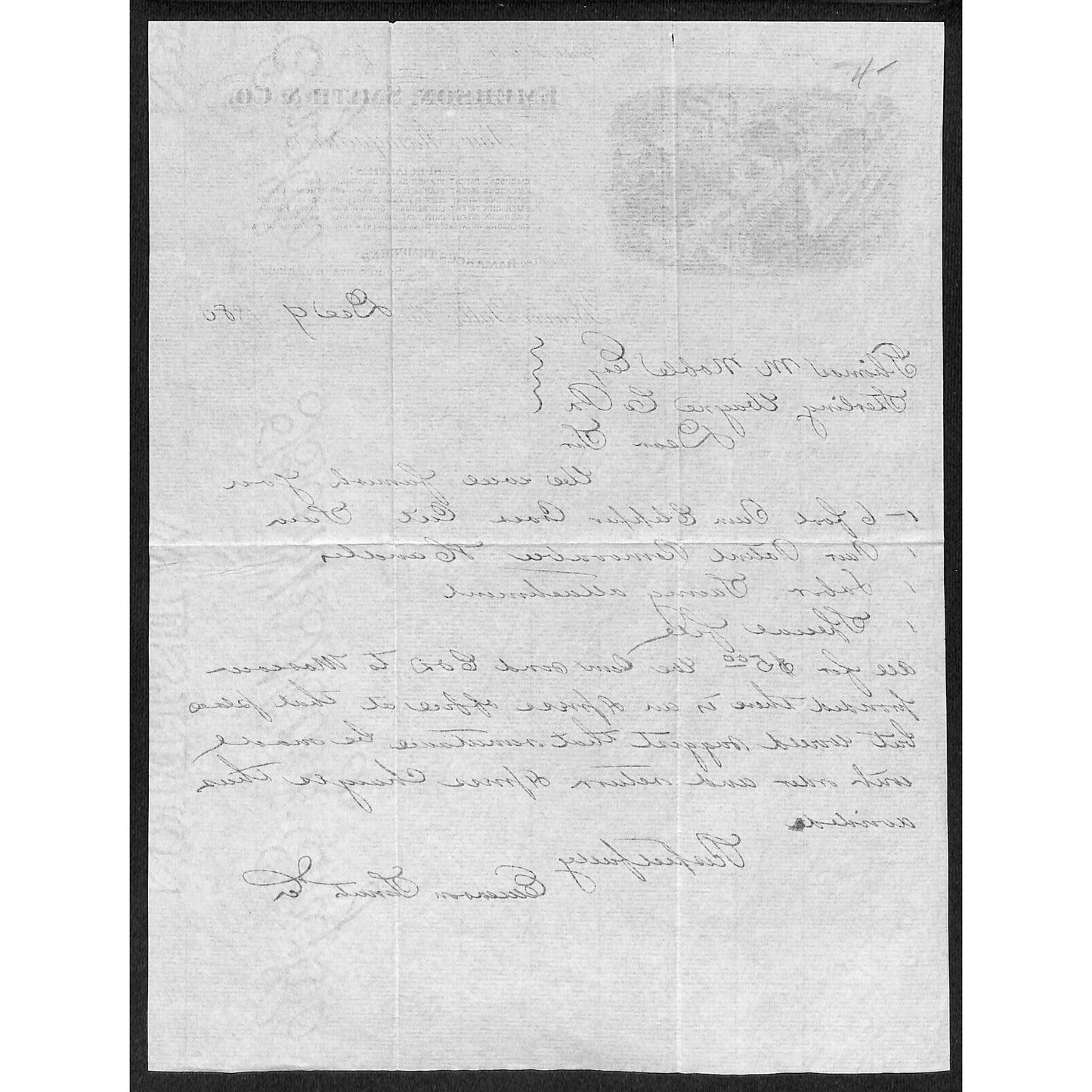 Emerson, Smith & Co. Saw Mfg Beaver Falls, PA 1880 ALS Letterhead Sterling Wayne