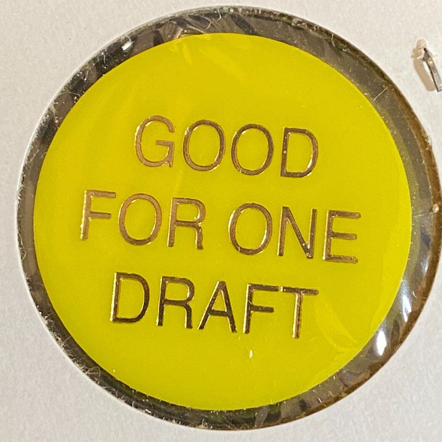 Hanover, PA F.O.E. 1406 c1970's-80's Plastic "Good For One Draft" Token Eagle