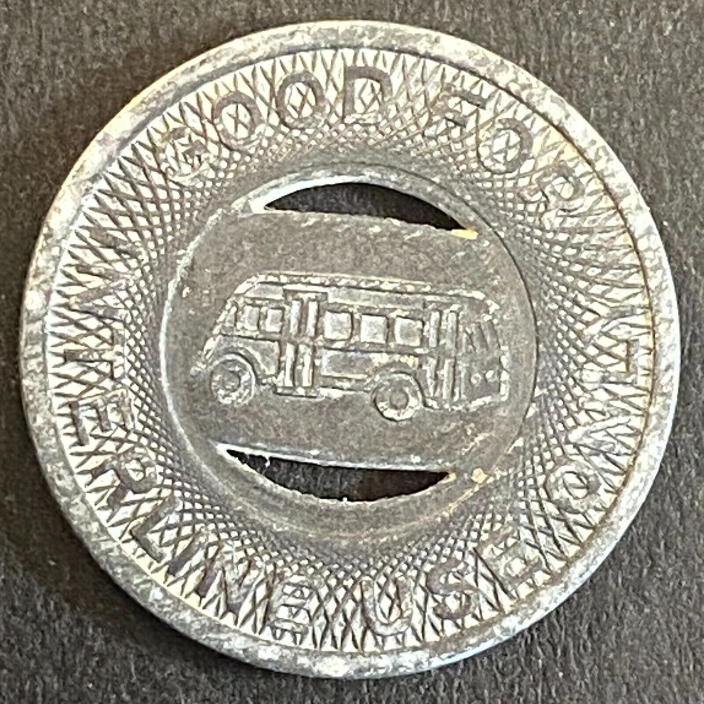 Fort Crook Bus Lines G/F Interline Use Only Transit Token 19mm