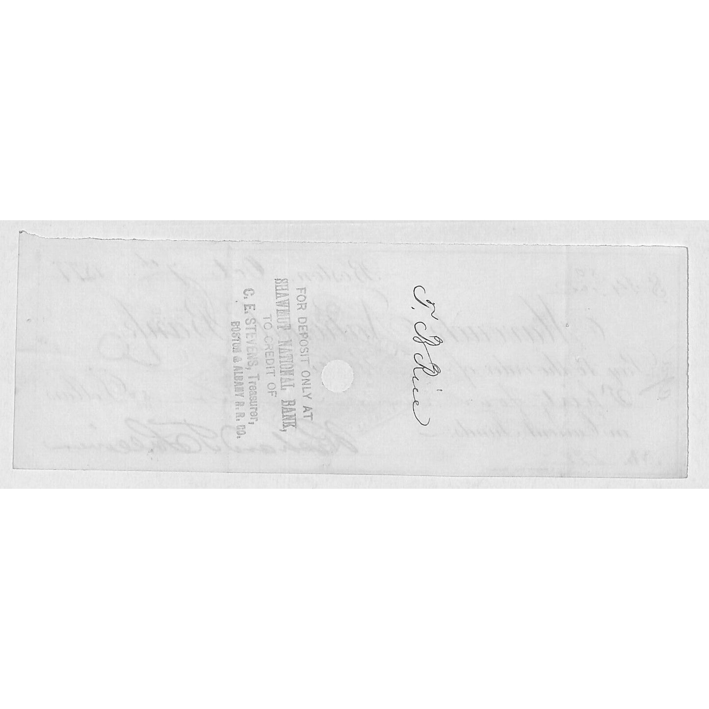 Maverick National Bank Boston 1879 Bank Check w/ Rev Stamp
