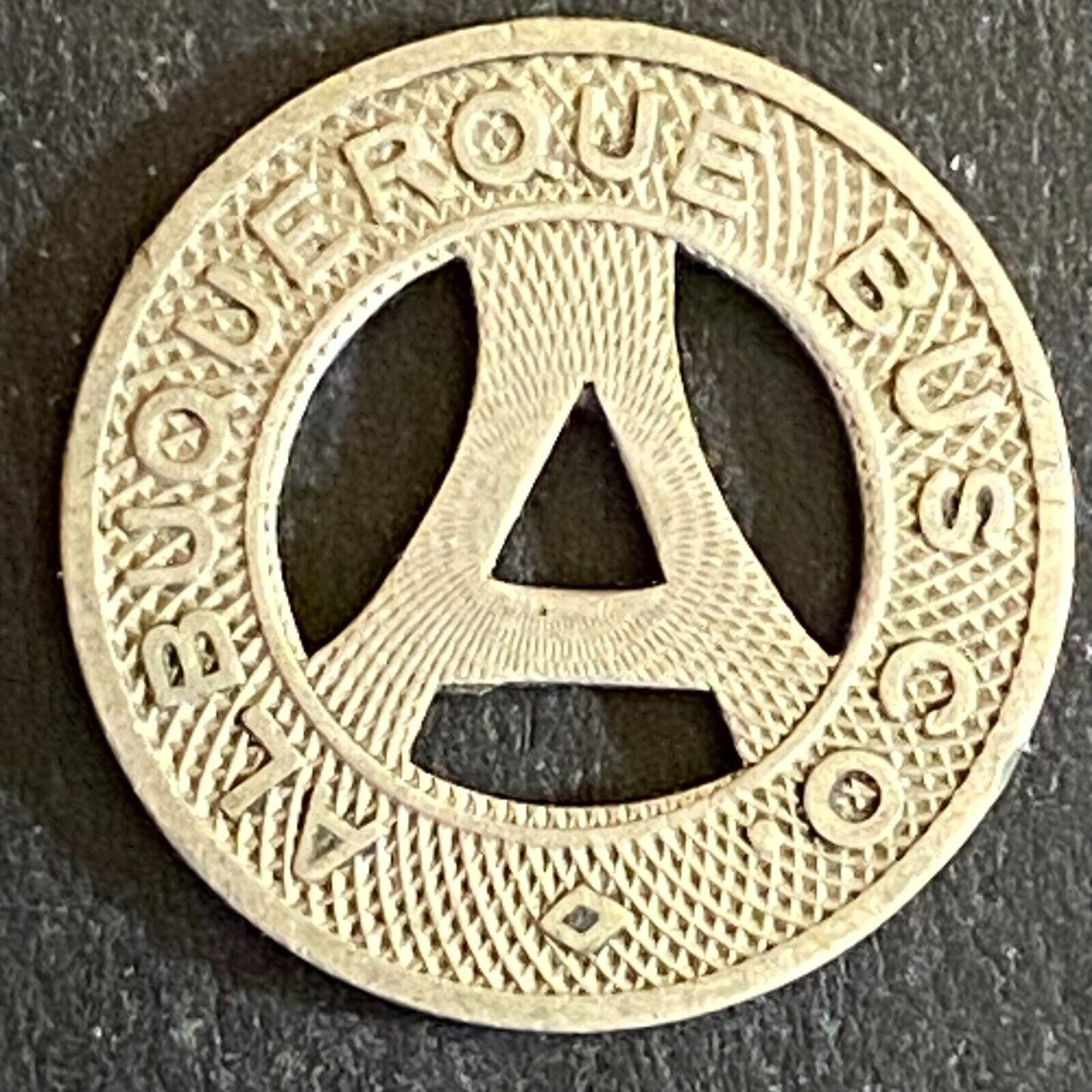 Albuquerque Bus Co. "Health Country" Transit Token 16mm VGC Hanging "A" (#23)