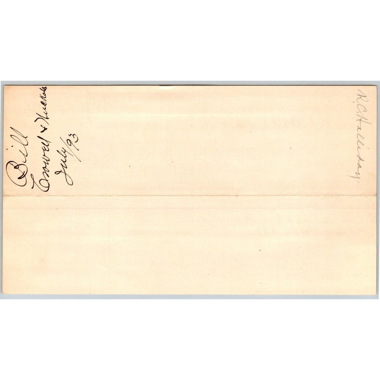 Dillon MT Crowell & Nuckolls 1893 Billhead Staple Fancy Groceries R.C. Halliday*