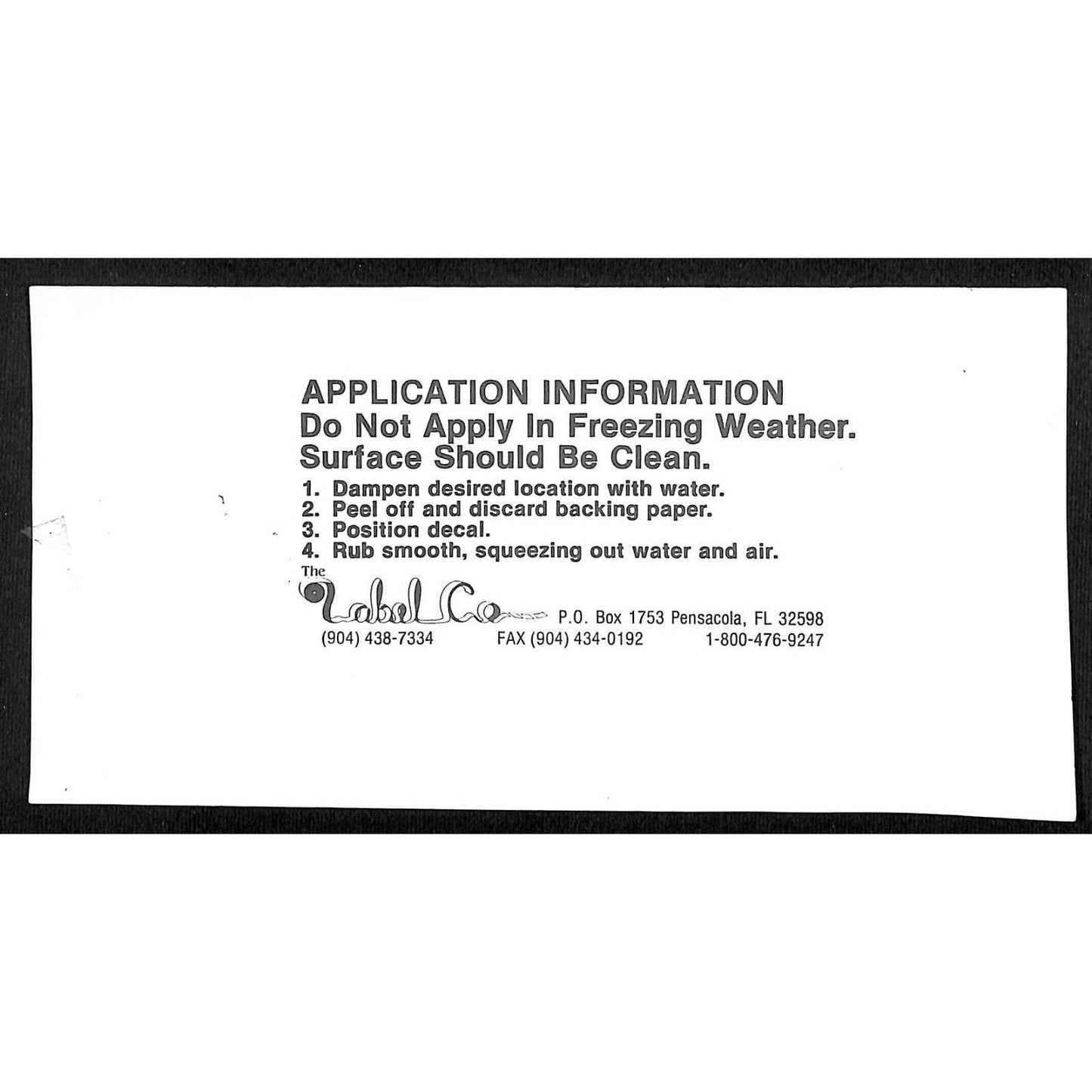 Stauffer Products Original Water Transfer Decal 4" x 8" c1980's-90's