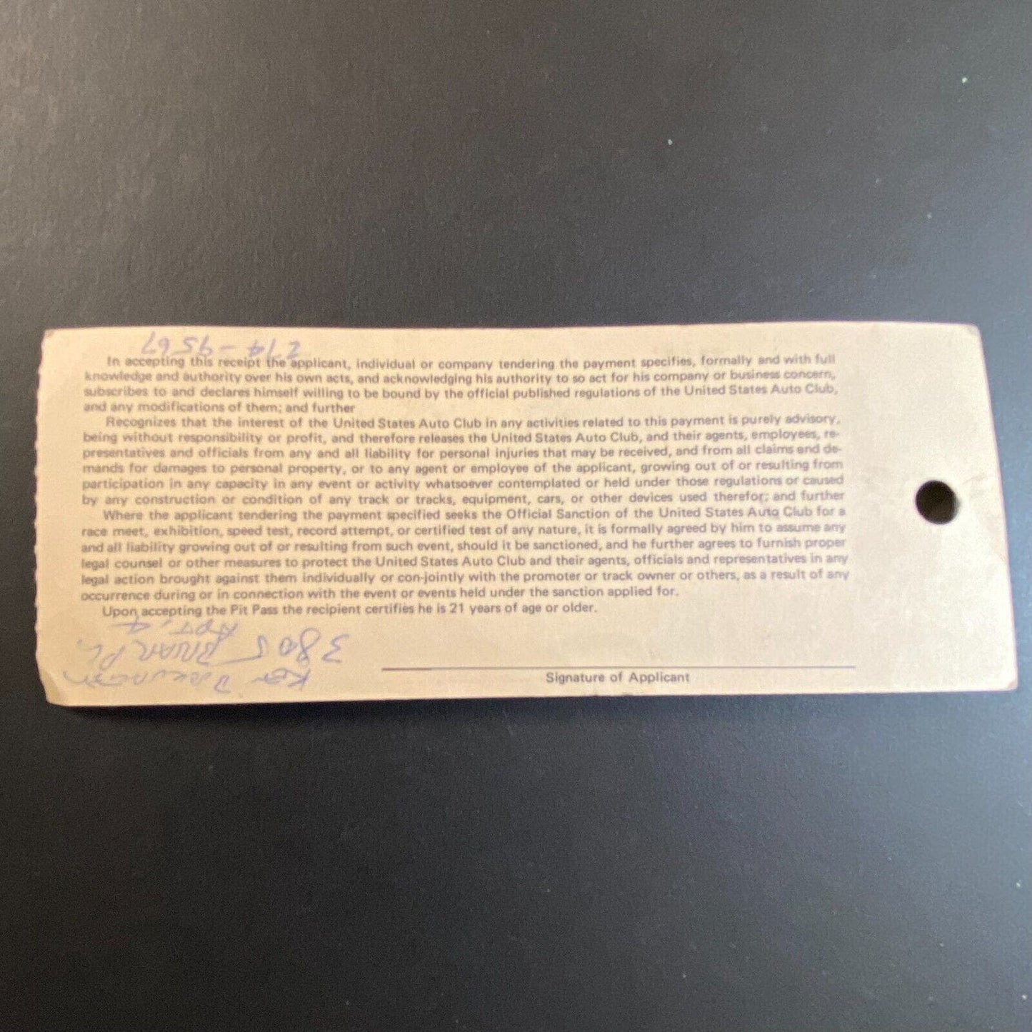 USAC 1969 Pit Pass Stub Dayton April 13 1969 Auto Racing Races