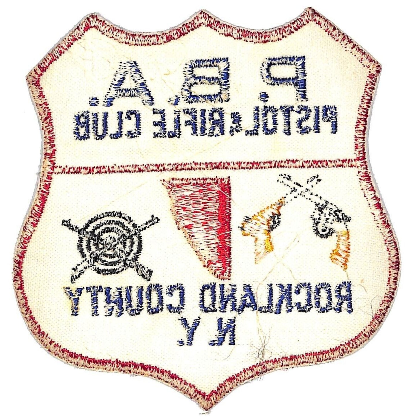 P.B.A. Pistol & Rifle Range Rockland County NY Embr. Patch 5 1/4" Scarce c1970's