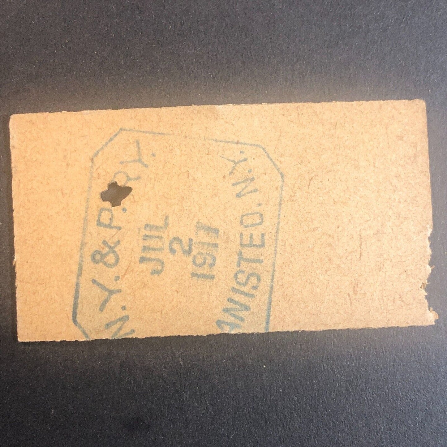 New York & Pennsylvania Railroad July 2 1917 Rexville, NY Ticket #30186