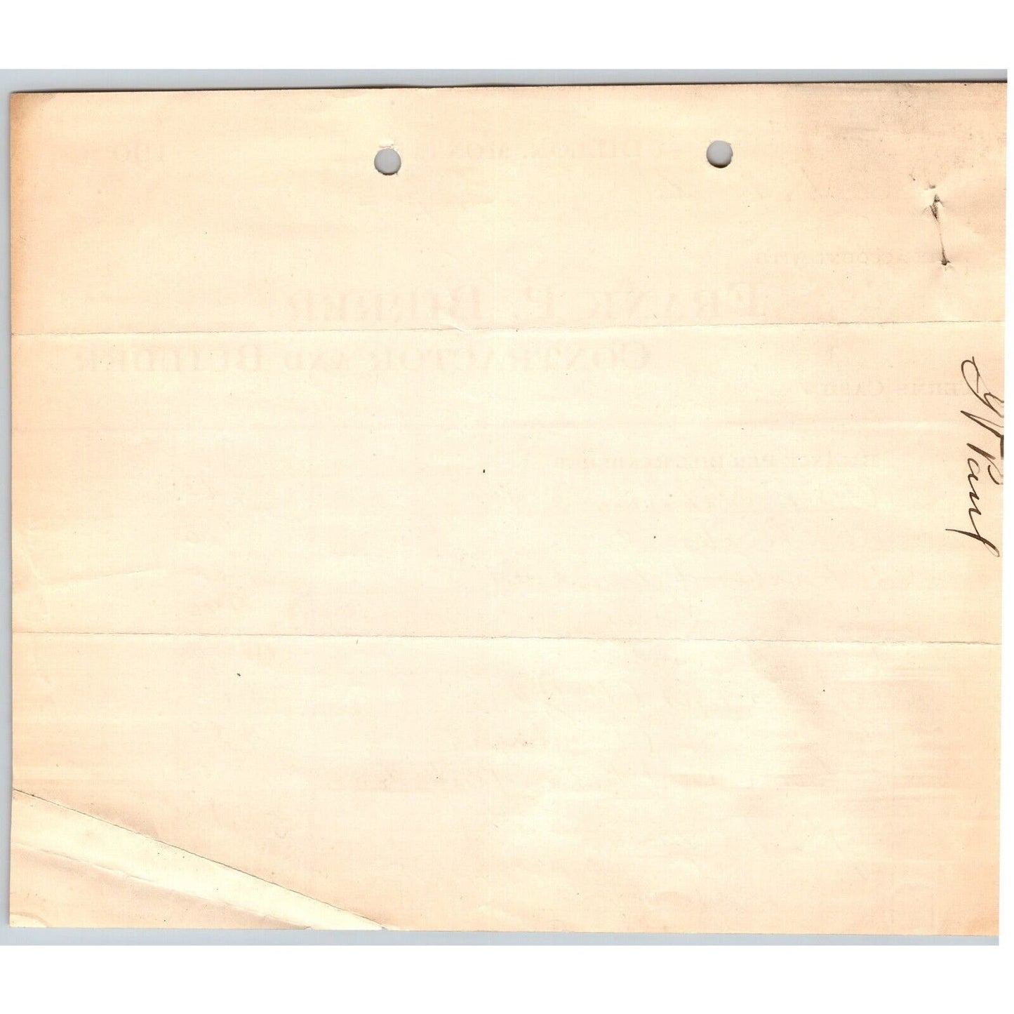 Dillon, MT Frank P. Birrer Builder Contractor Aug 1906 Billhead G.T. Paul*