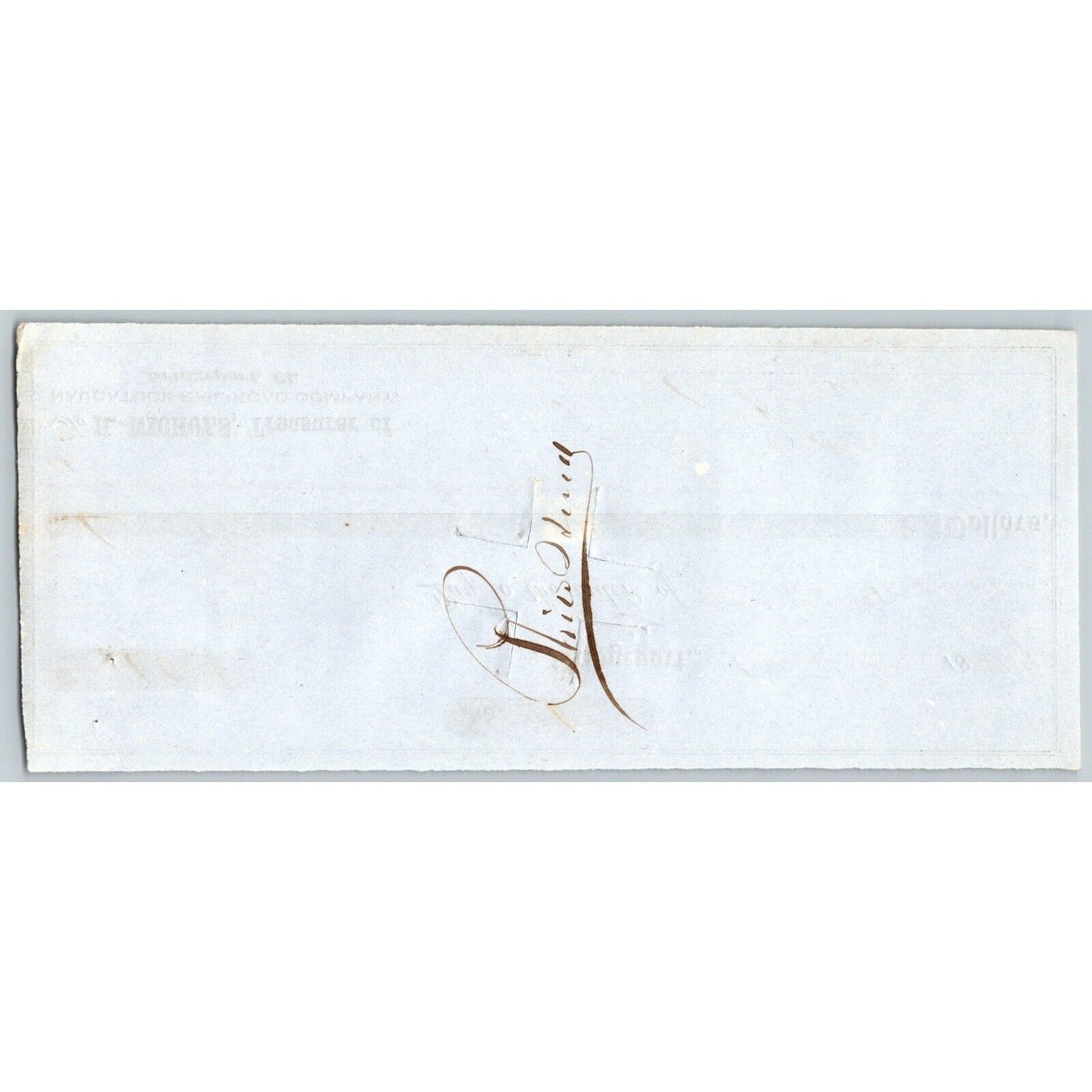 Naugatuck Railroad Co. Bridgeport Connecticut 1849 Check #107 Philo Hurd Signed