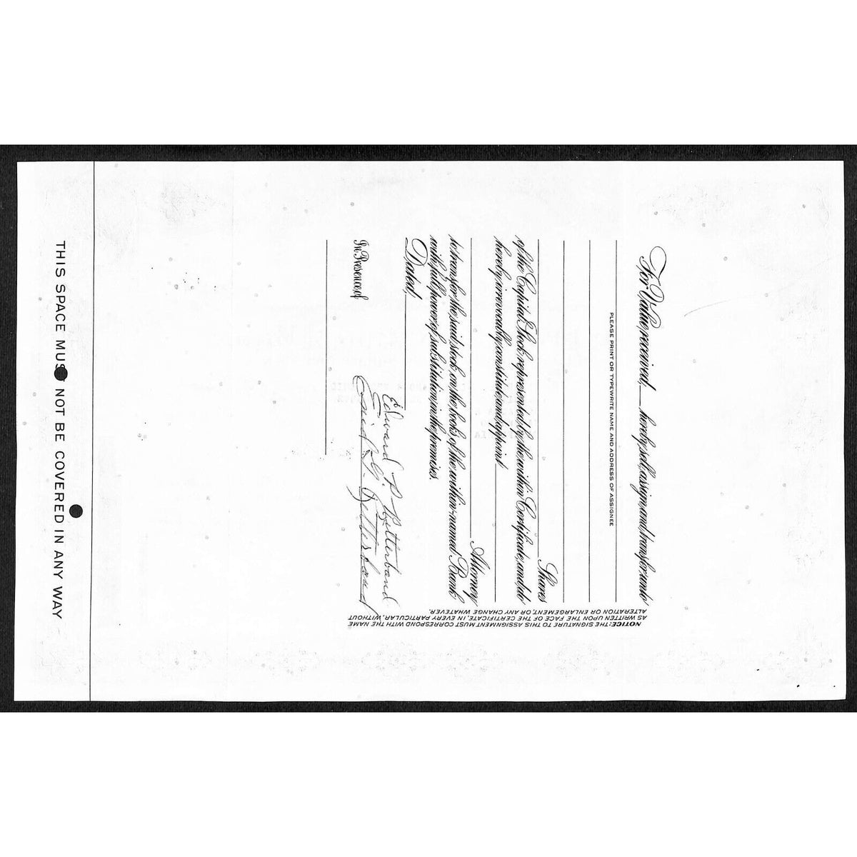 The Franklin National Bank * NY 1961 Stock Certificate to Edward P. Ritterband