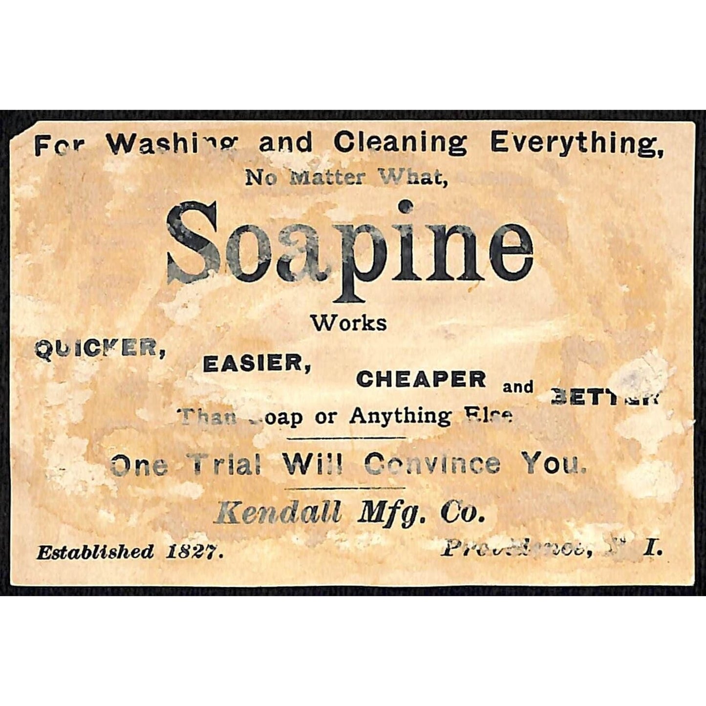 Soapine Victorian Trade Card Girl in Chair Reads Book - Crease