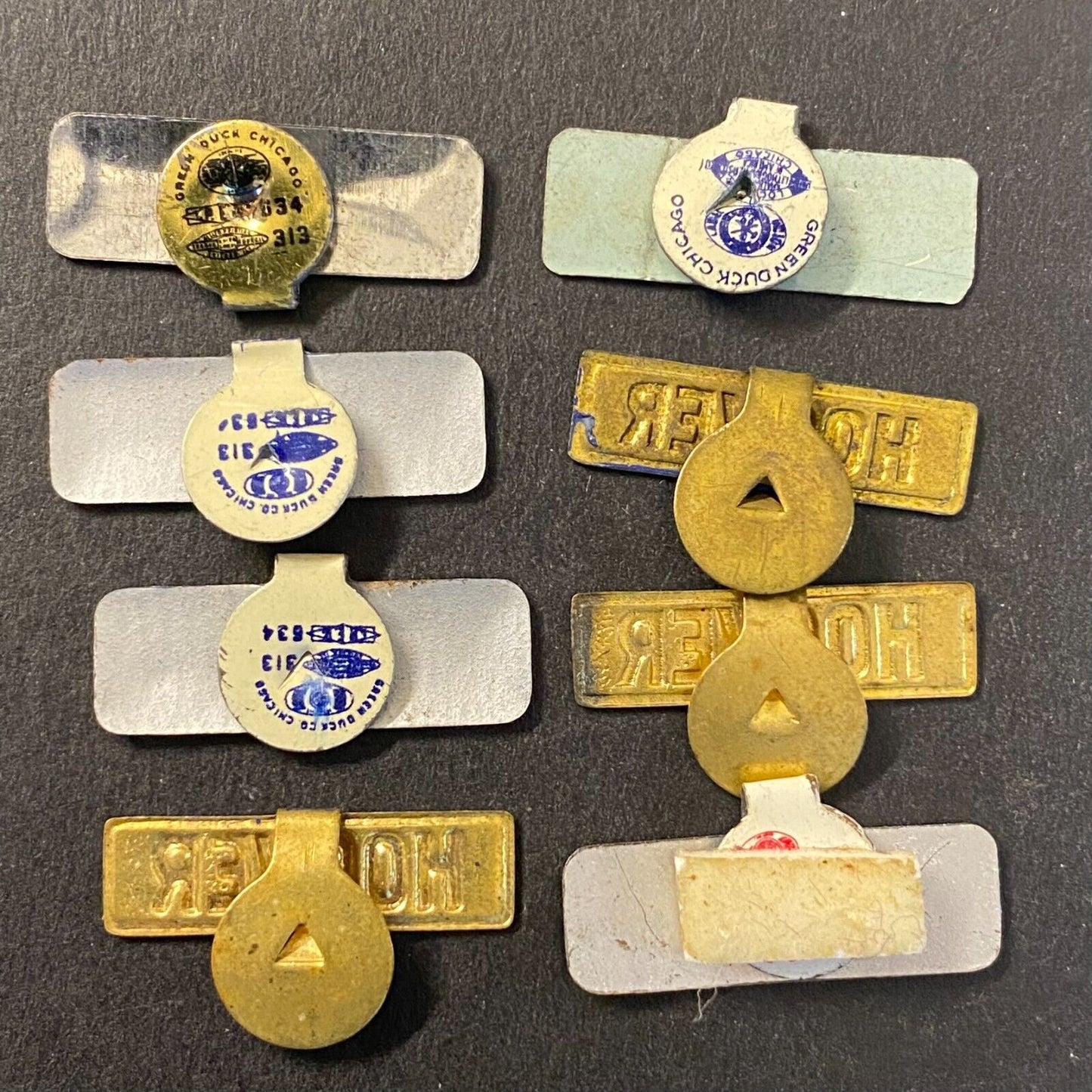 Group of 8 Small Steel Nixon Hoover Donovan Election Fold Over Pins 7/8