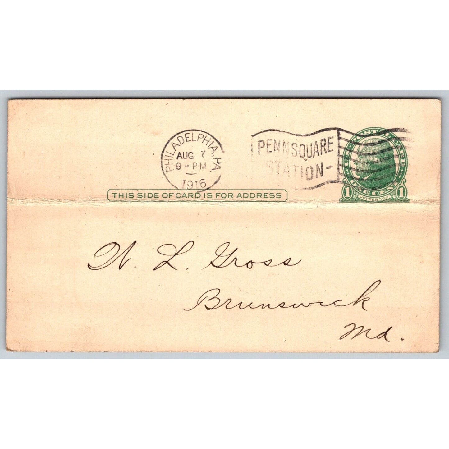 Keebler Weyl Baking Co. Philadelphia 1916 Payment Receipt Postcard