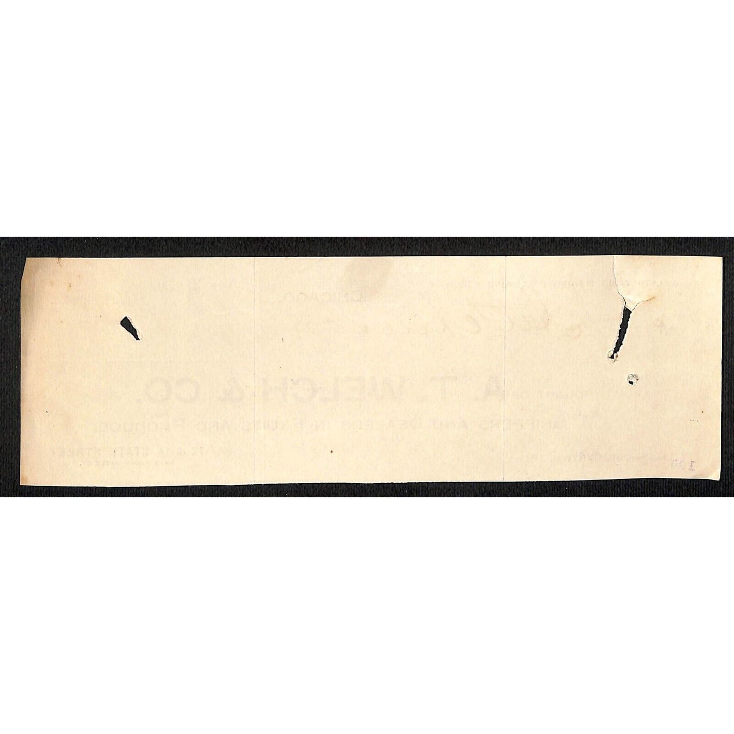A.T. Welch & Co Fruits Produce Chicago Hutchinson Decorah, IA* Cut 1902 Billhead