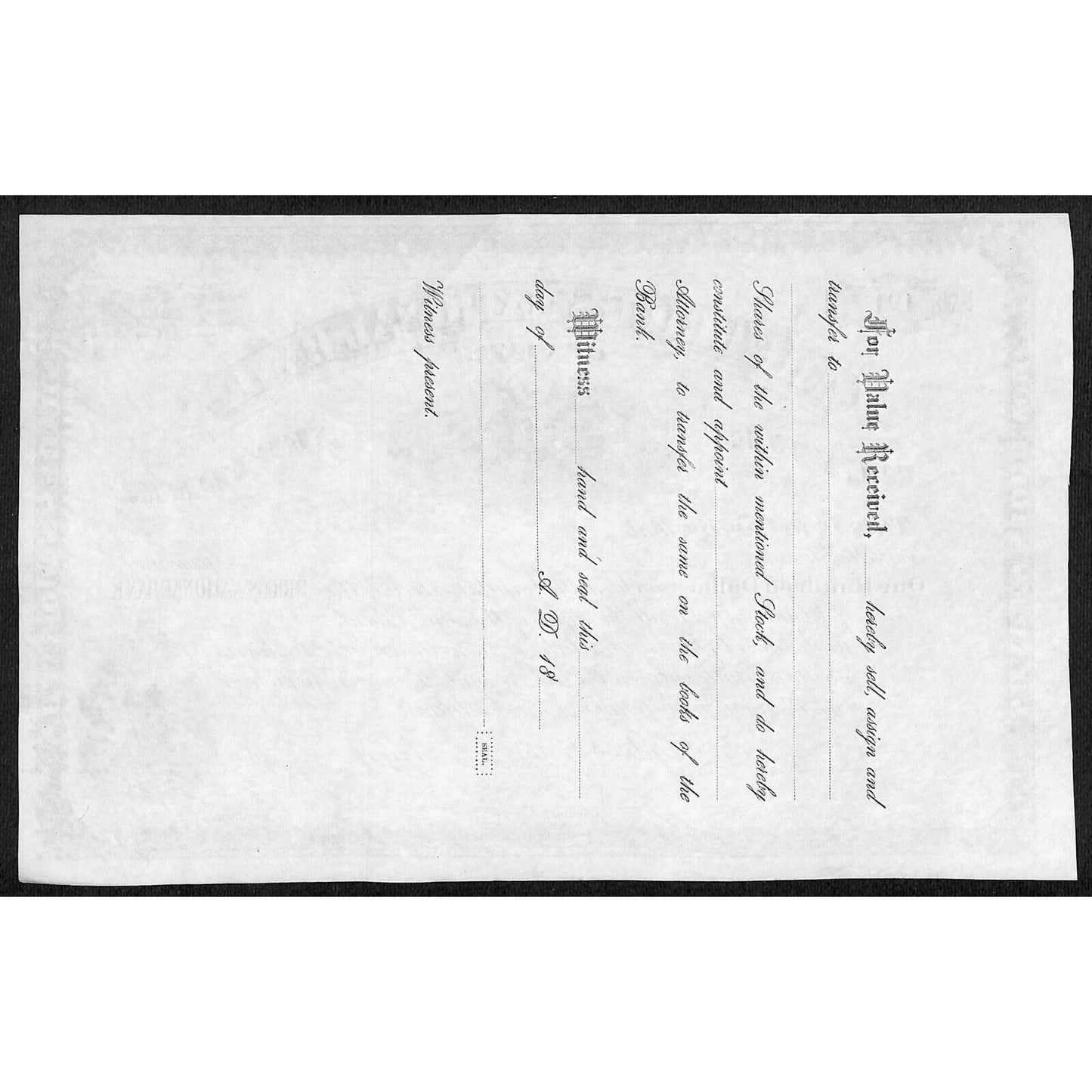 Briggs National Bank Clyde, NY (Est. 1880) Stock Certificate Unissued VGC Scarce