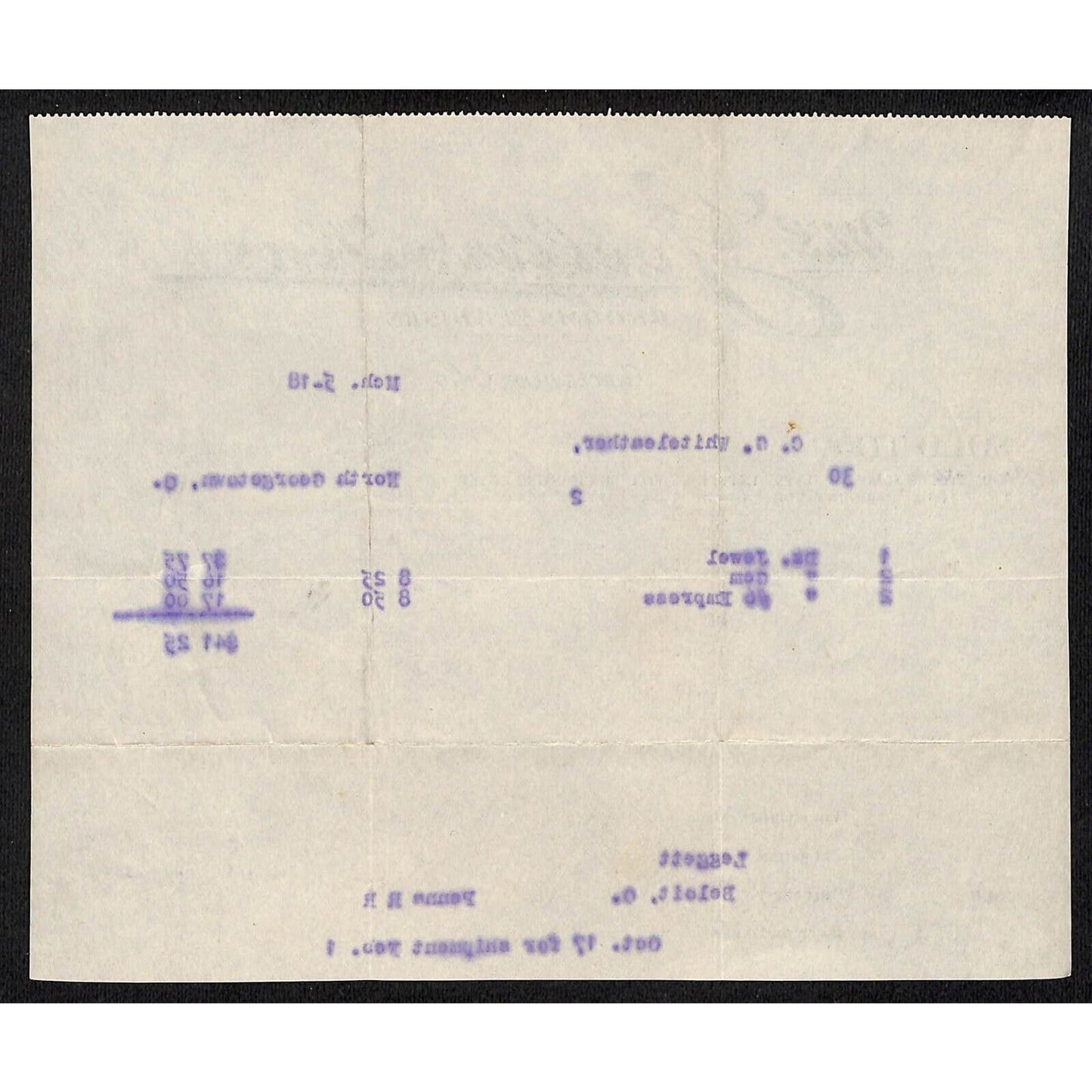 M.G. Goeller's Sons Brooms Circleville, OH Brooms 1918 Billhead Whiteleather*
