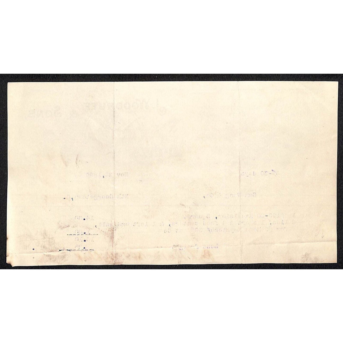 J. Woodruff & Sons Stoves Ranges 1899 Billhead Samuel Wang* N. Georgetown OH