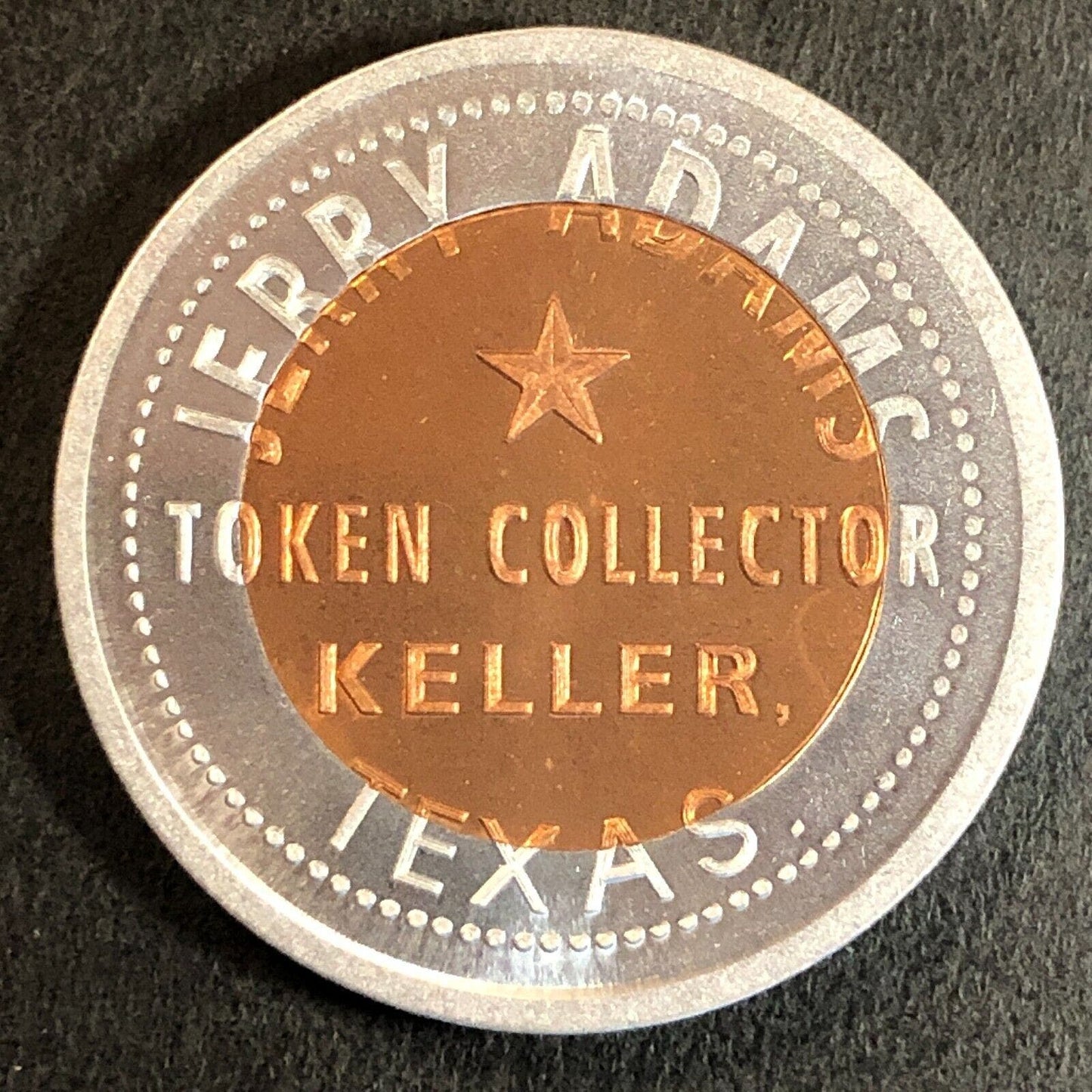 Jerry Adams Token Collector* Keller, TX Bimetallic 12 1/2¢ Trade Token VGC 30mm