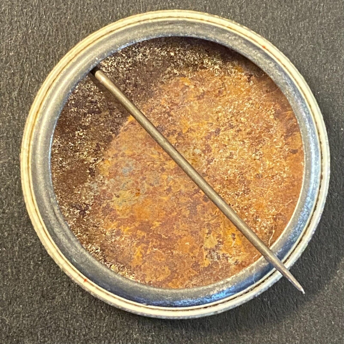 "USA All the Way" Flag Patriotic Steel Pinback 1 1/8" c1970's-80's