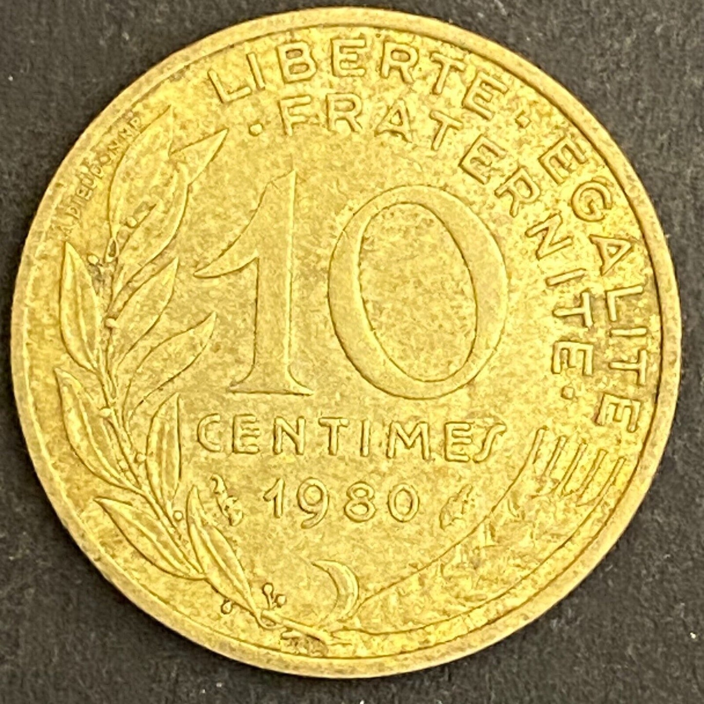 1980 French Republique Francaise 10 Centimes Pre-Euro Coin 20mm