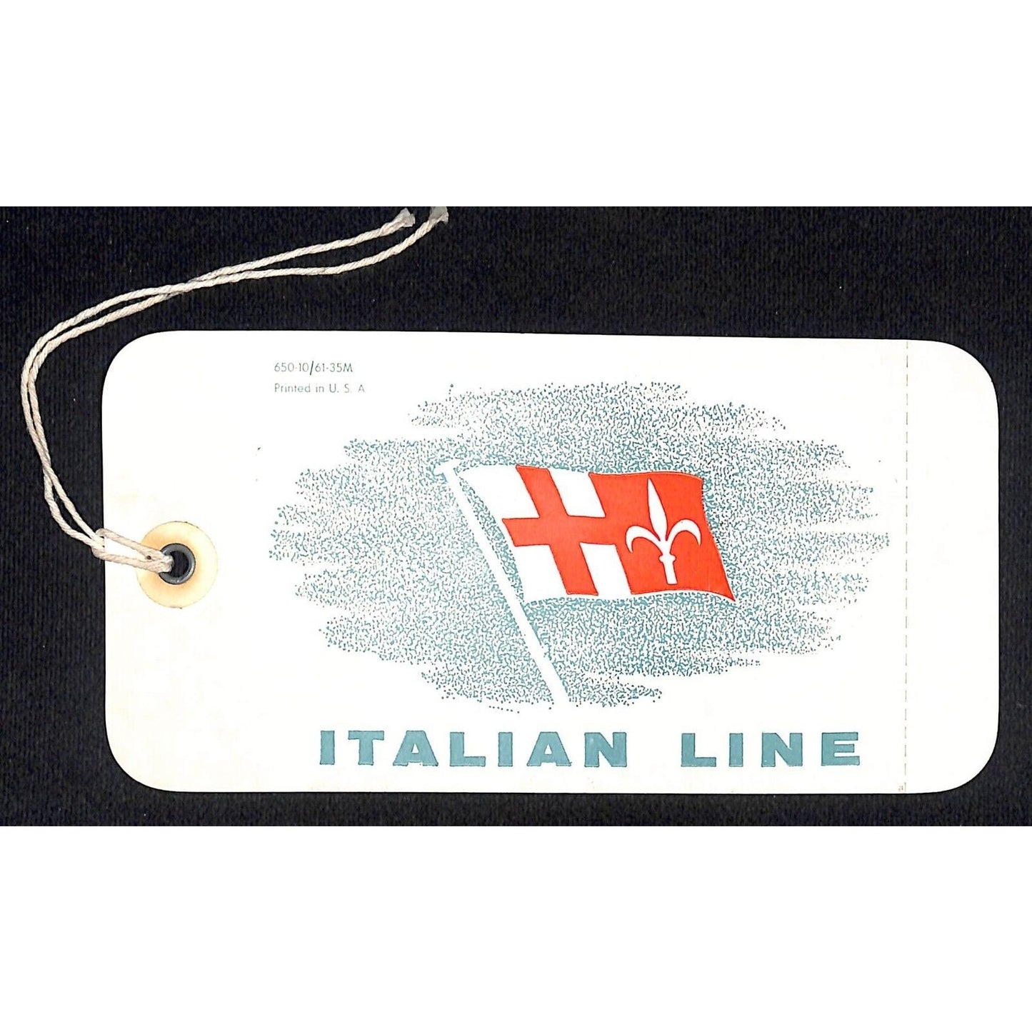 Italian Line c1960's NOS Tourist Class Cabin Wanted Hold Cruise Ship Luggage Tag