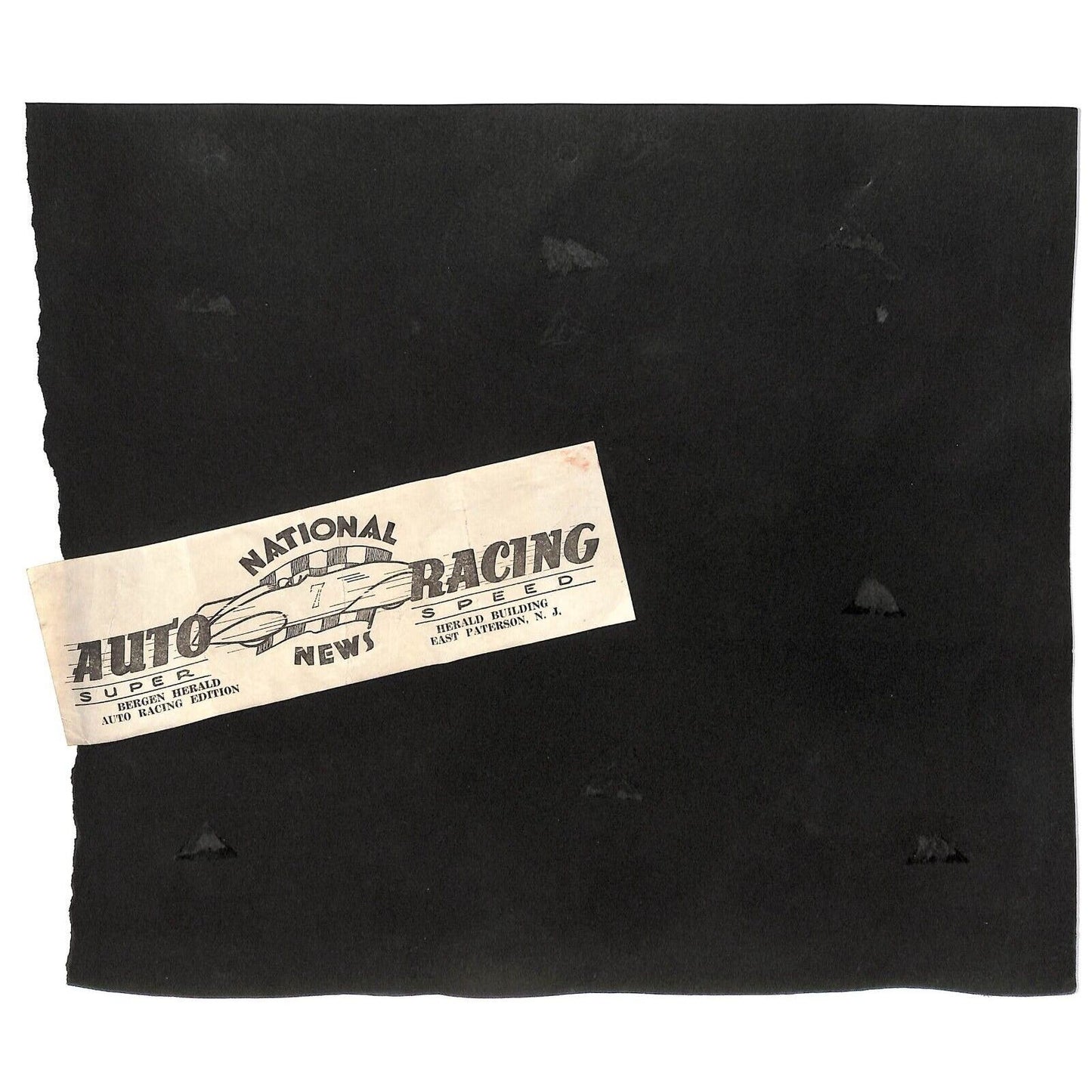National Auto Racing News East Patterson, NJ Gum Label Affixed* c1940's?