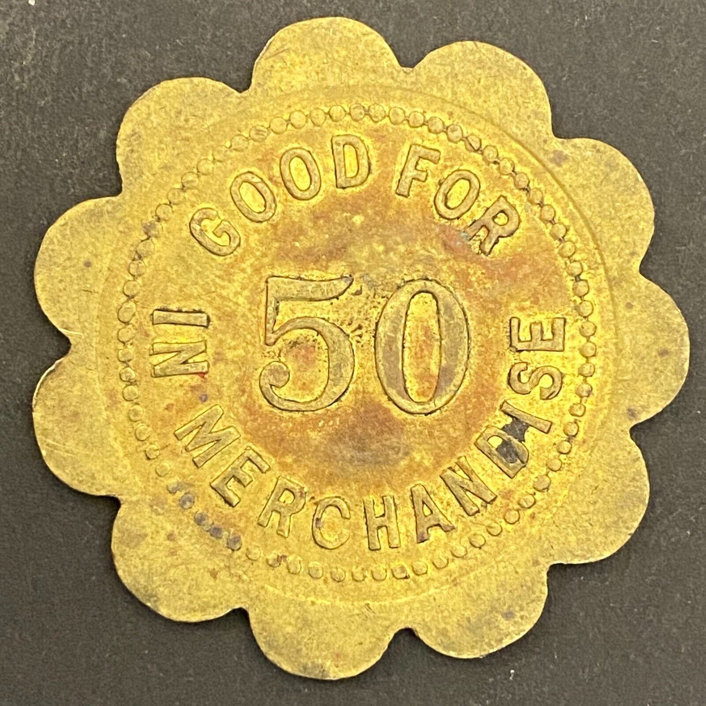Bye & Company Taswell, IN G/F 50¢ in Merchandise Token 34mm (Gen Store?*) (#5)