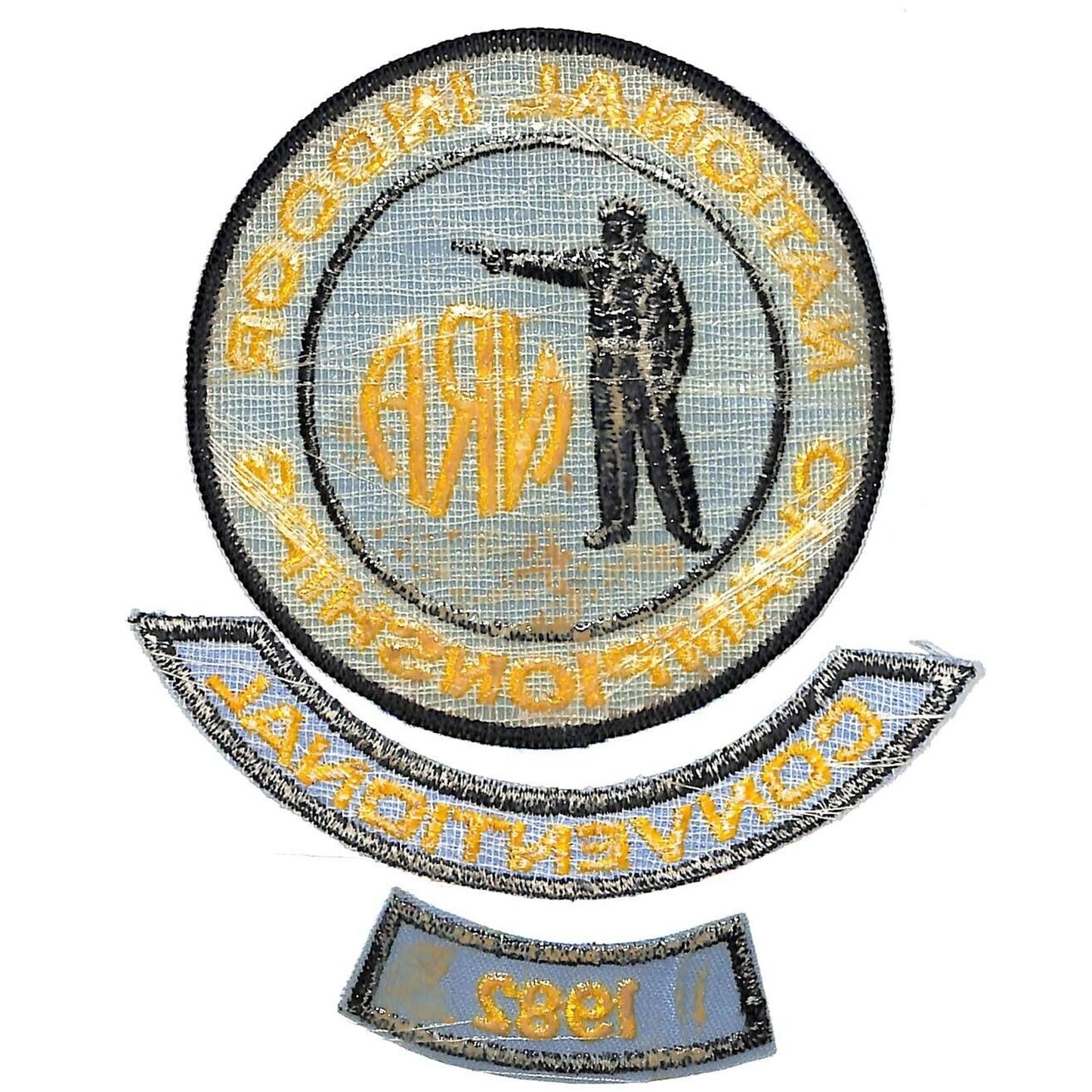 NRA 1982 National Indoor Championship Embr. Patch Set 4" VGC